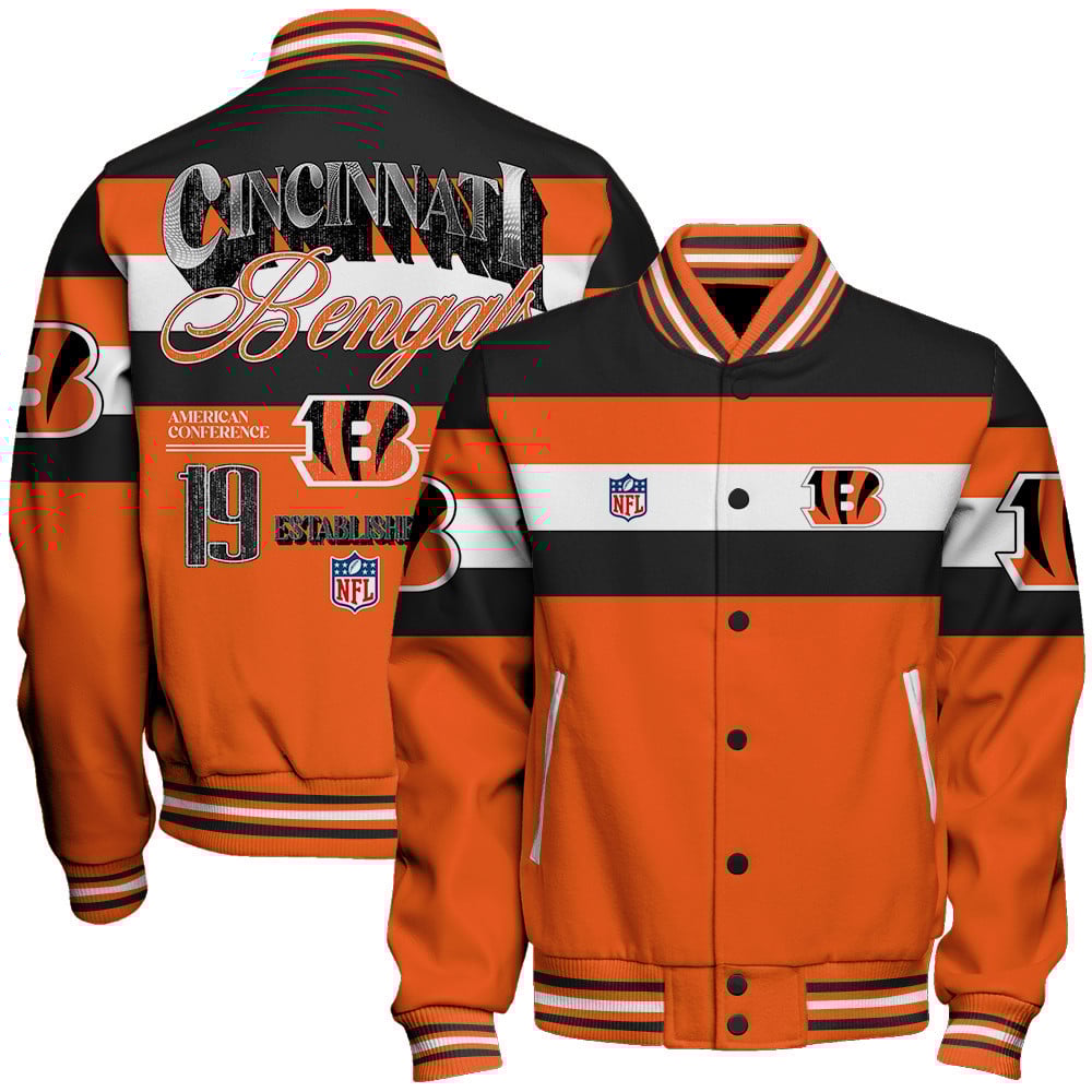 Cincinnati Bengals - Fire Burning Opponents Unisex Varsity Jacket - Famjoys Cincinnati Bengals - Fire Burning Opponents Unisex Varsity Jacket - Famjoys