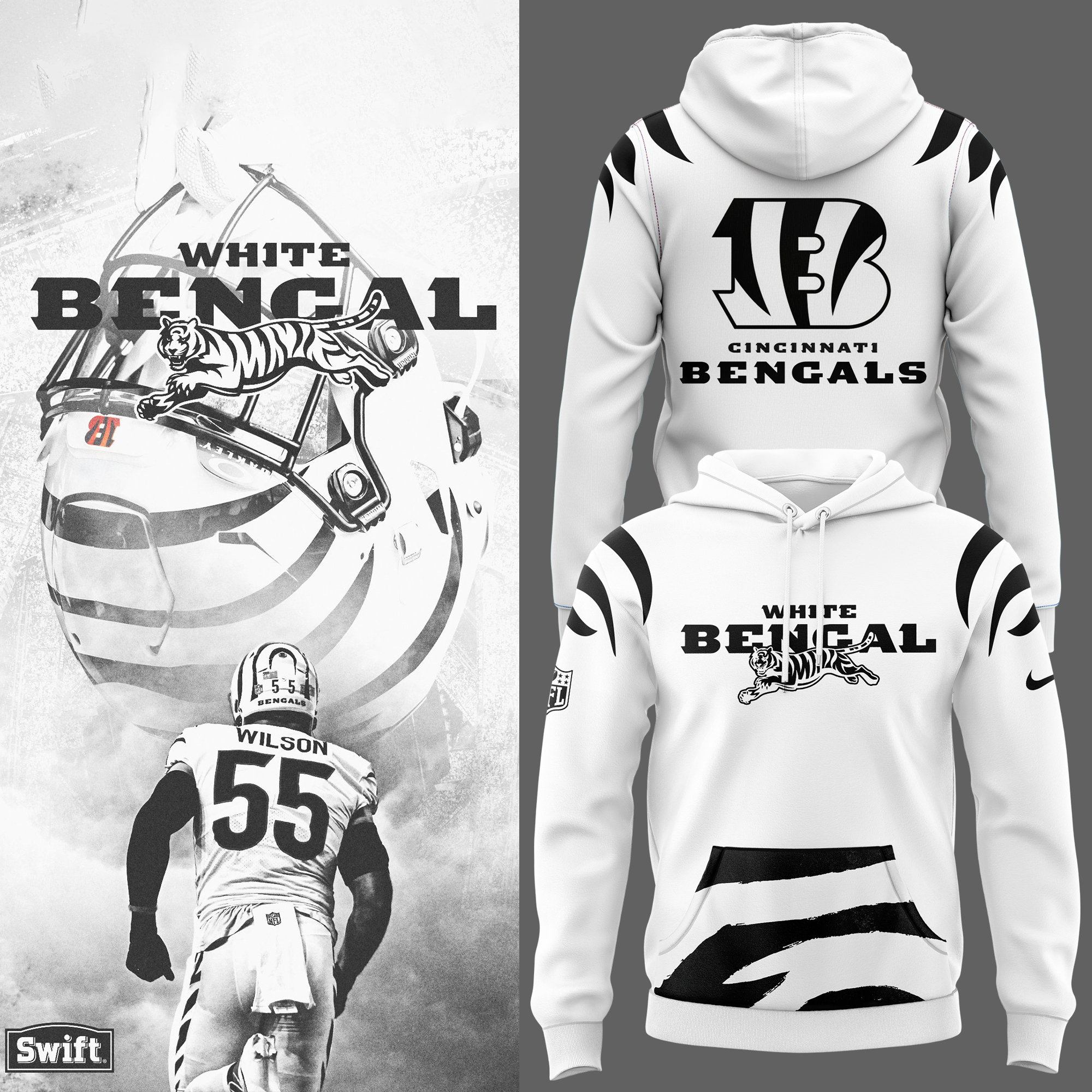 Cincinnati Bengals Hoodie 2024 - Famjoys Cincinnati Bengals Hoodie 2024 - Famjoys