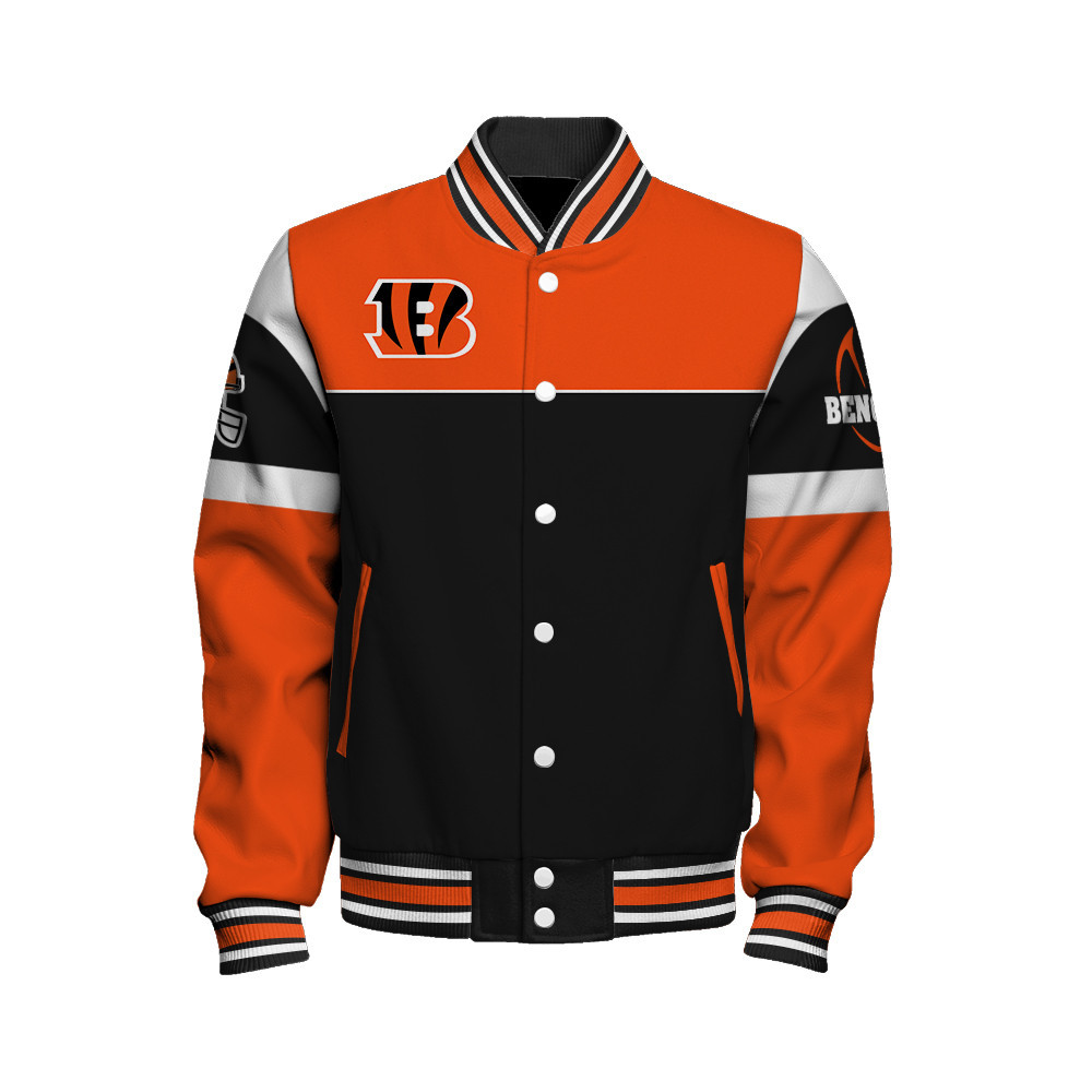 Cincinnati Bengals National Football League - Feel The Power Unisex Varsity Jacket - Famjoys Cincinnati Bengals National Football League - Feel The Power Unisex Varsity Jacket - Famjoys