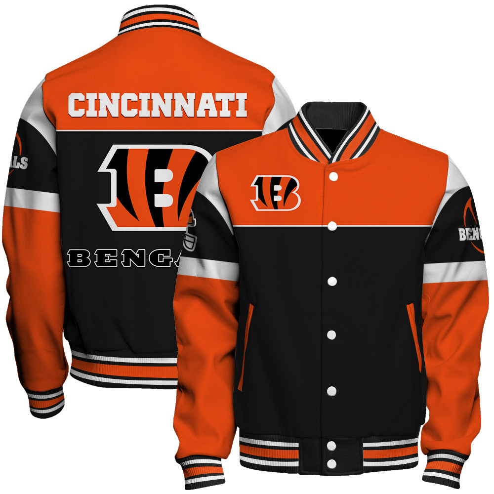 Cincinnati Bengals National Football League - Feel The Power Unisex Varsity Jacket - Famjoys Cincinnati Bengals National Football League - Feel The Power Unisex Varsity Jacket - Famjoys