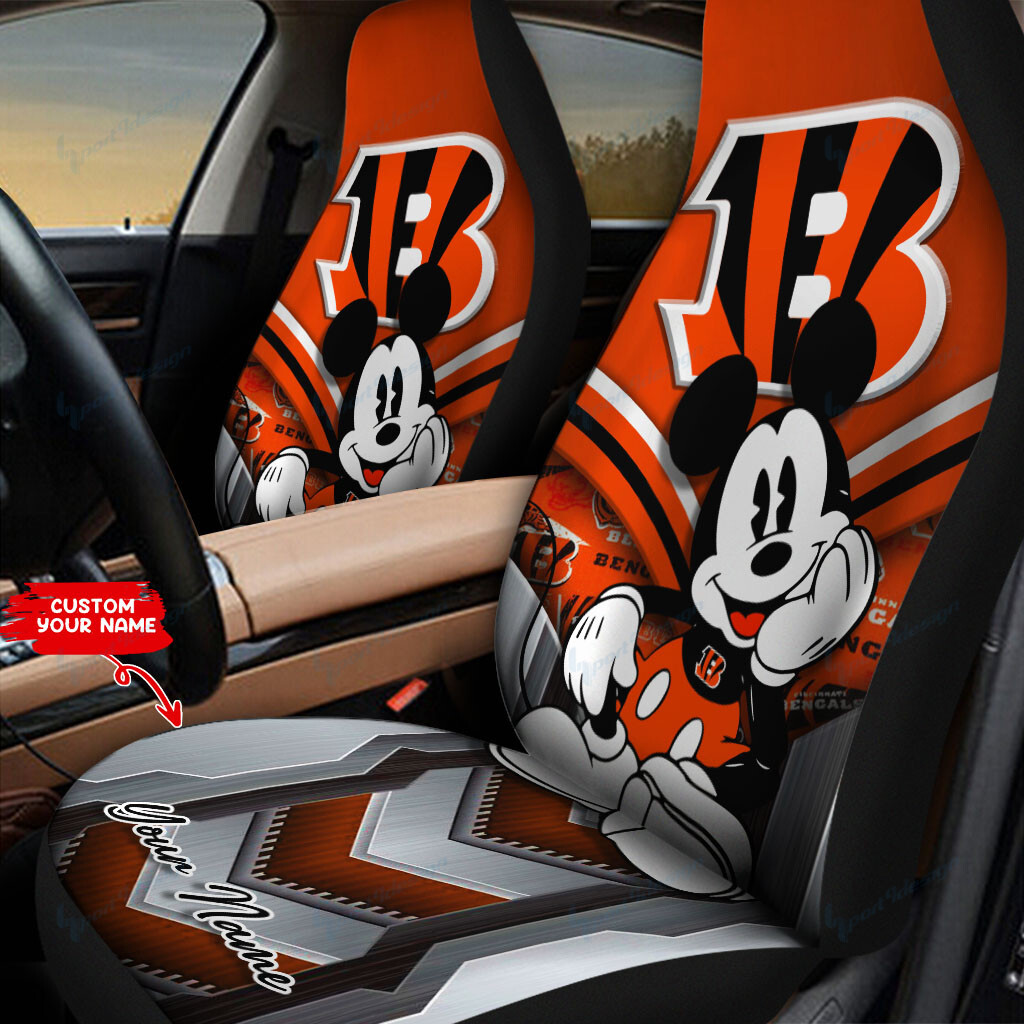 Cincinnati Bengals Personalized Car Seat Covers BG234 - Famjoys Cincinnati Bengals Personalized Car Seat Covers BG234 - Famjoys