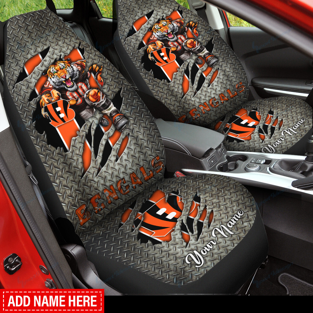 Cincinnati Bengals Personalized Car Seat Covers BG295 - Famjoys Cincinnati Bengals Personalized Car Seat Covers BG295 - Famjoys