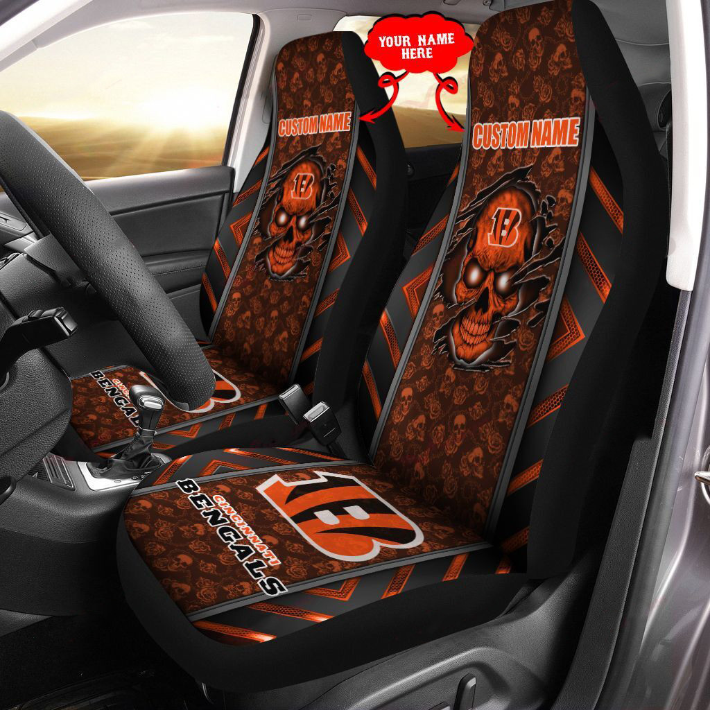 Cincinnati Bengals Personalized Car Seat Covers BG444 - Famjoys Cincinnati Bengals Personalized Car Seat Covers BG444 - Famjoys