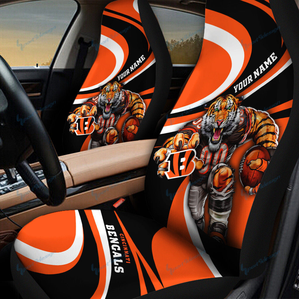 Cincinnati Bengals Personalized Car Seat Covers BG92 - Famjoys Cincinnati Bengals Personalized Car Seat Covers BG92 - Famjoys