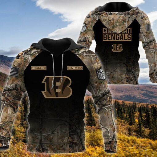 Cincinnati Bengals Personalized Hunting Camo Hoodie,T-Shirt, Sweatshirt, Zipper - Famjoys Cincinnati Bengals Personalized Hunting Camo Hoodie,T-Shirt, Sweatshirt, Zipper - Famjoys