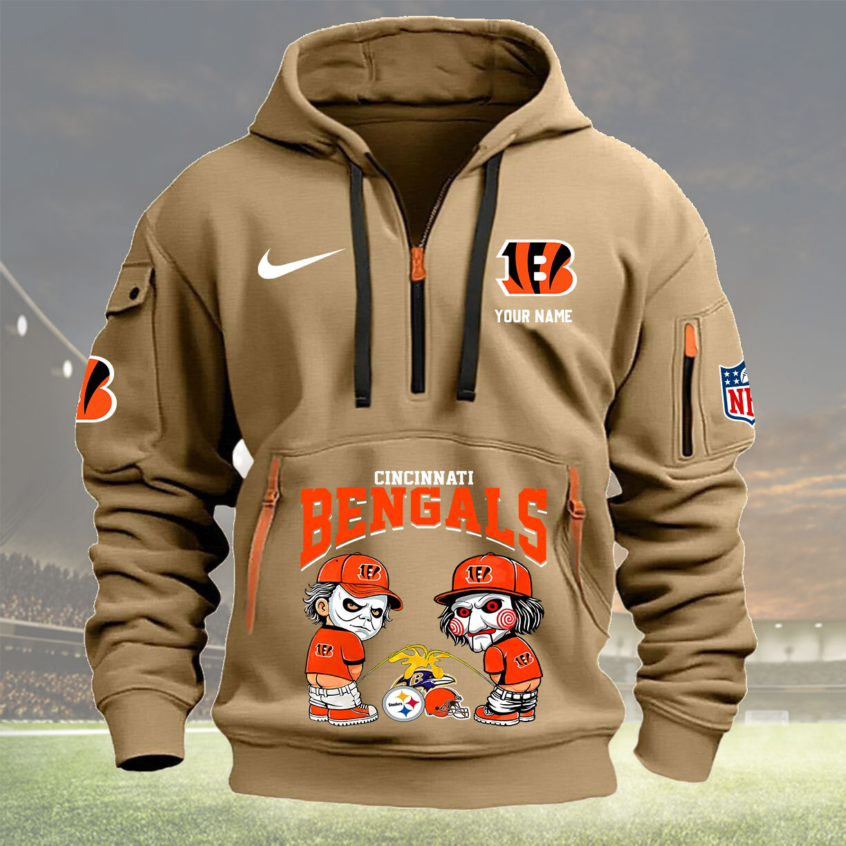 Cincinnati Bengals Personalized Quarter Zip Hoodie New Collection AZBTQZH000276 - Famjoys Cincinnati Bengals Personalized Quarter Zip Hoodie New Collection AZBTQZH000276 - Famjoys