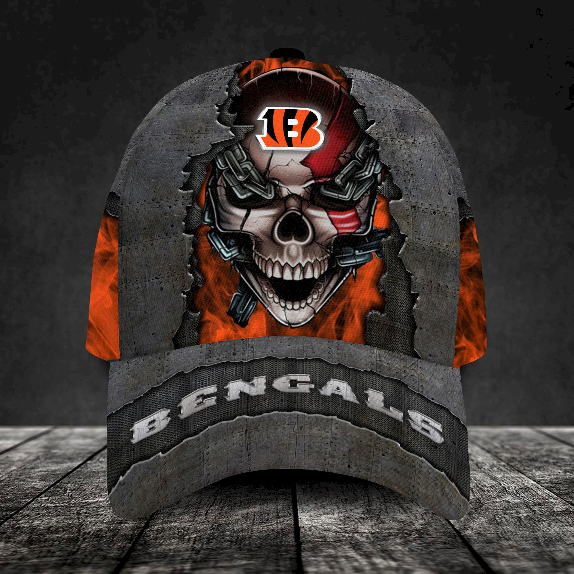 Cincinnati Bengals-Personalized Skull Cap V3 - Famjoys Cincinnati Bengals-Personalized Skull Cap V3 - Famjoys