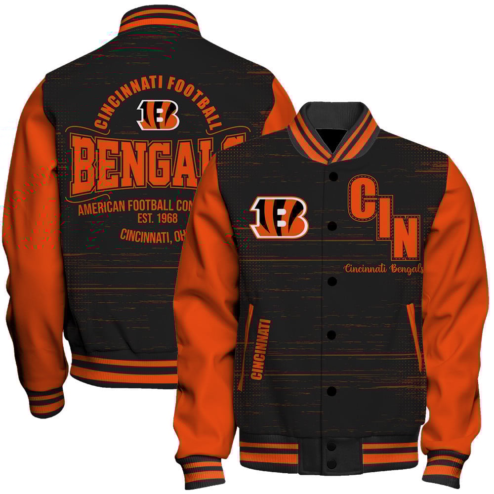 Cincinnati Bengals - Proud Of The Shirt Unisex Varsity Jacket - Famjoys Cincinnati Bengals - Proud Of The Shirt Unisex Varsity Jacket - Famjoys