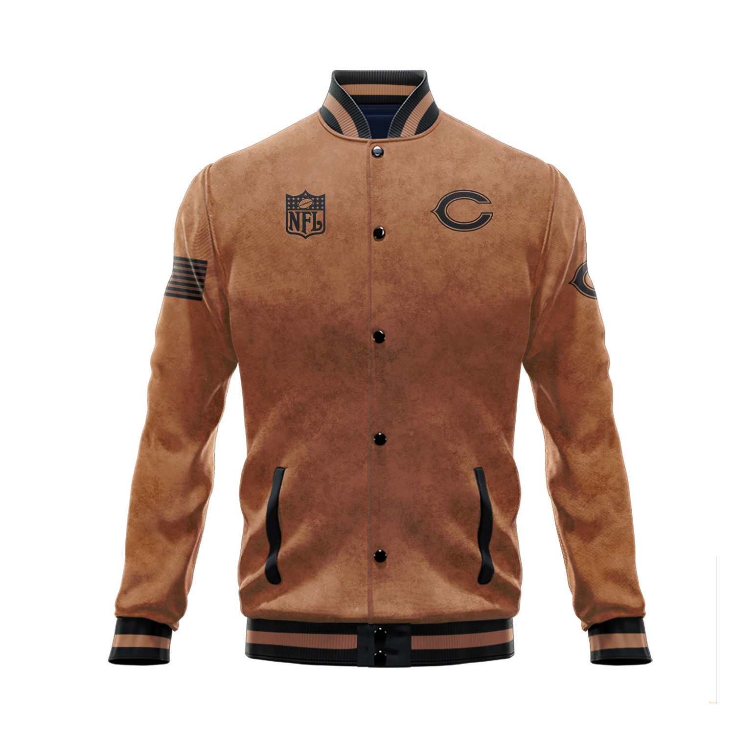 Cincinnati Bengals Salute To Service Club Baseball Jacket Varsity Jacket - Brown - Famjoys Cincinnati Bengals Salute To Service Club Baseball Jacket Varsity Jacket - Brown - Famjoys