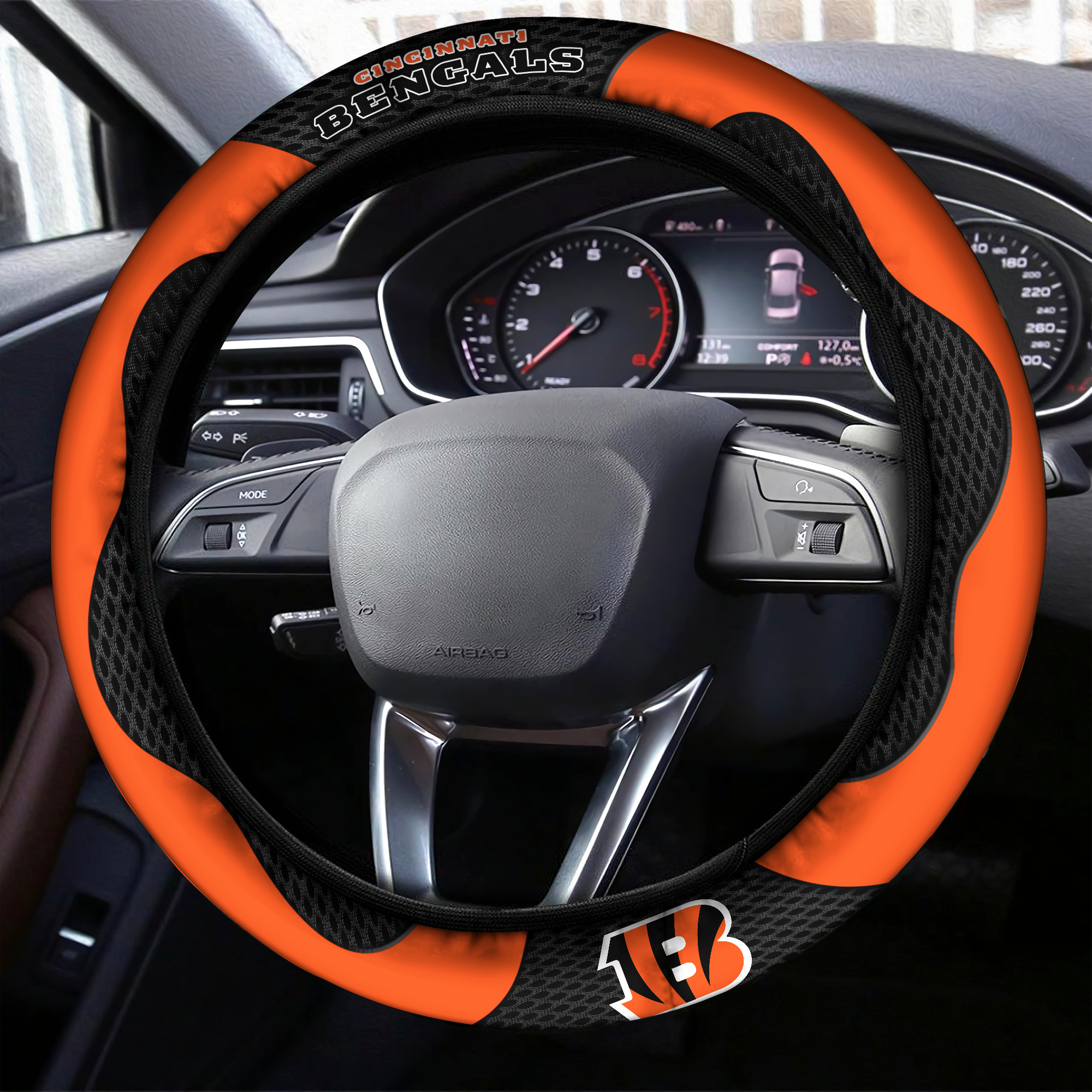 Cincinnati Bengals Steering Wheel Cover L1 - Famjoys Cincinnati Bengals Steering Wheel Cover L1 - Famjoys