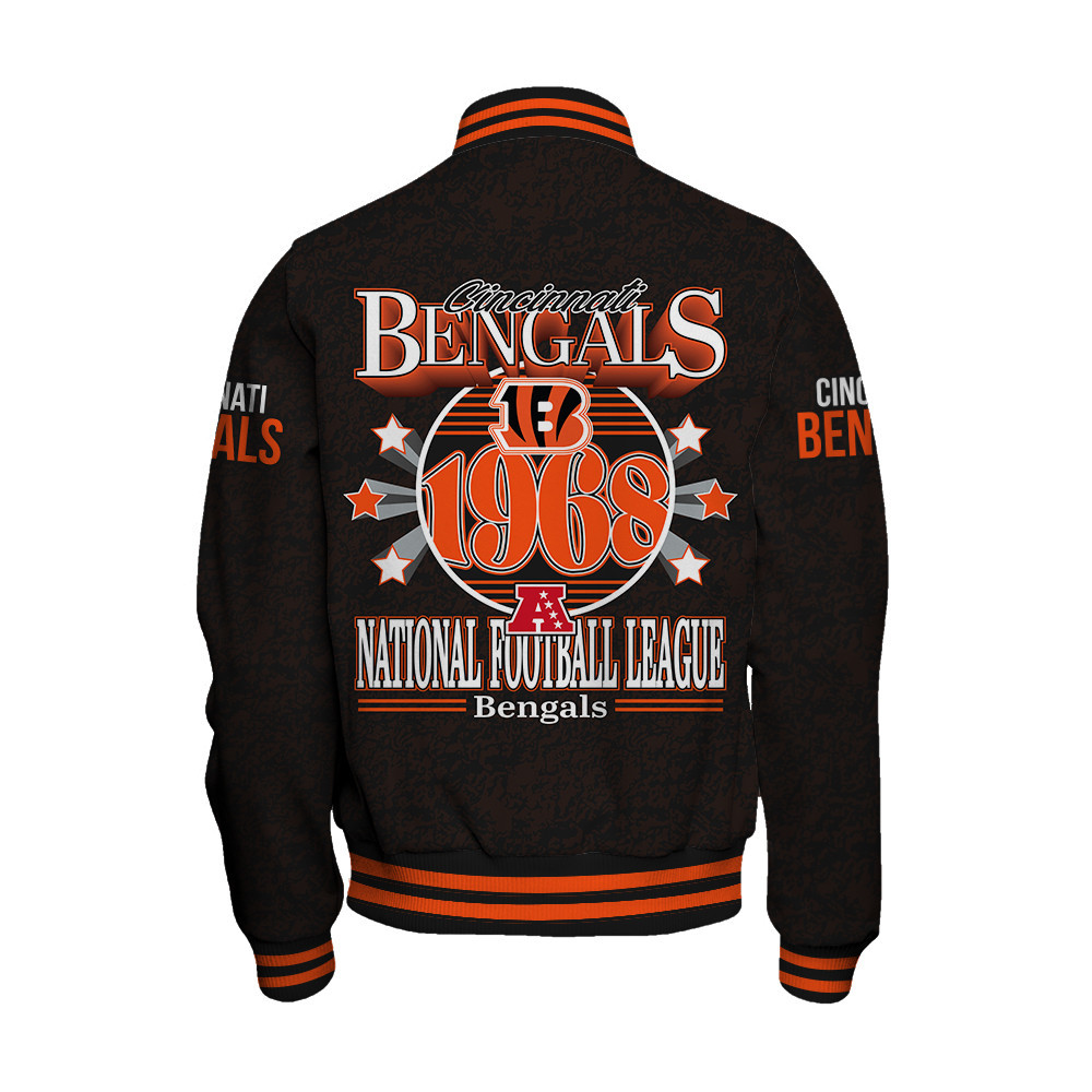 Cincinnati Bengals - Super Durable Unisex Varsity Jacket - Famjoys Cincinnati Bengals - Super Durable Unisex Varsity Jacket - Famjoys