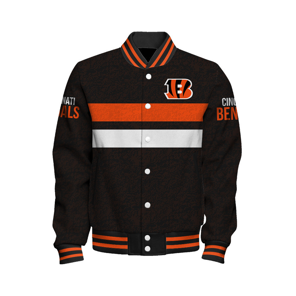 Cincinnati Bengals - Super Durable Unisex Varsity Jacket - Famjoys Cincinnati Bengals - Super Durable Unisex Varsity Jacket - Famjoys