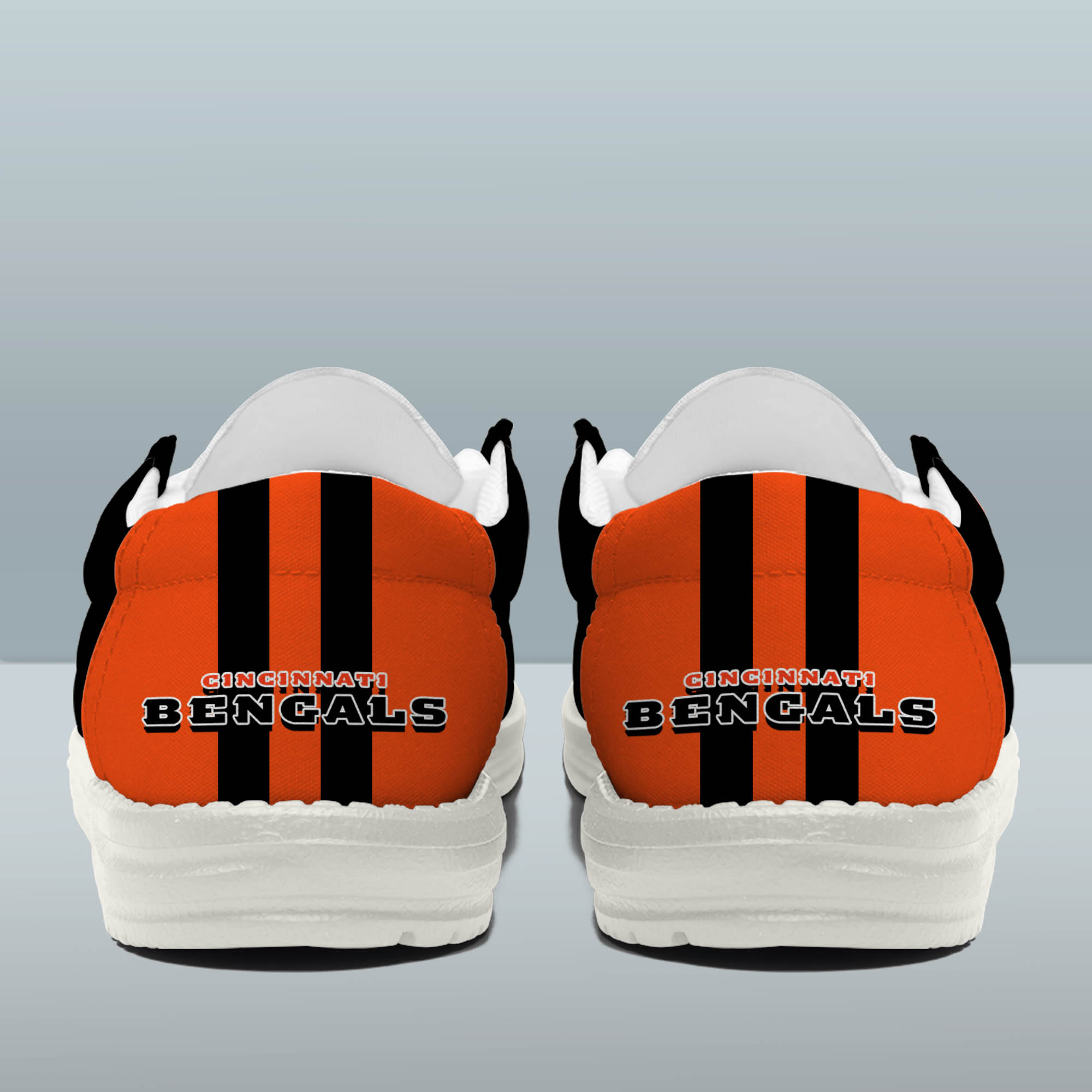 Cincinnati Bengals Team White Canvas Loafer Shoes Personalized Your Name - Famjoys Cincinnati Bengals Team White Canvas Loafer Shoes Personalized Your Name - Famjoys
