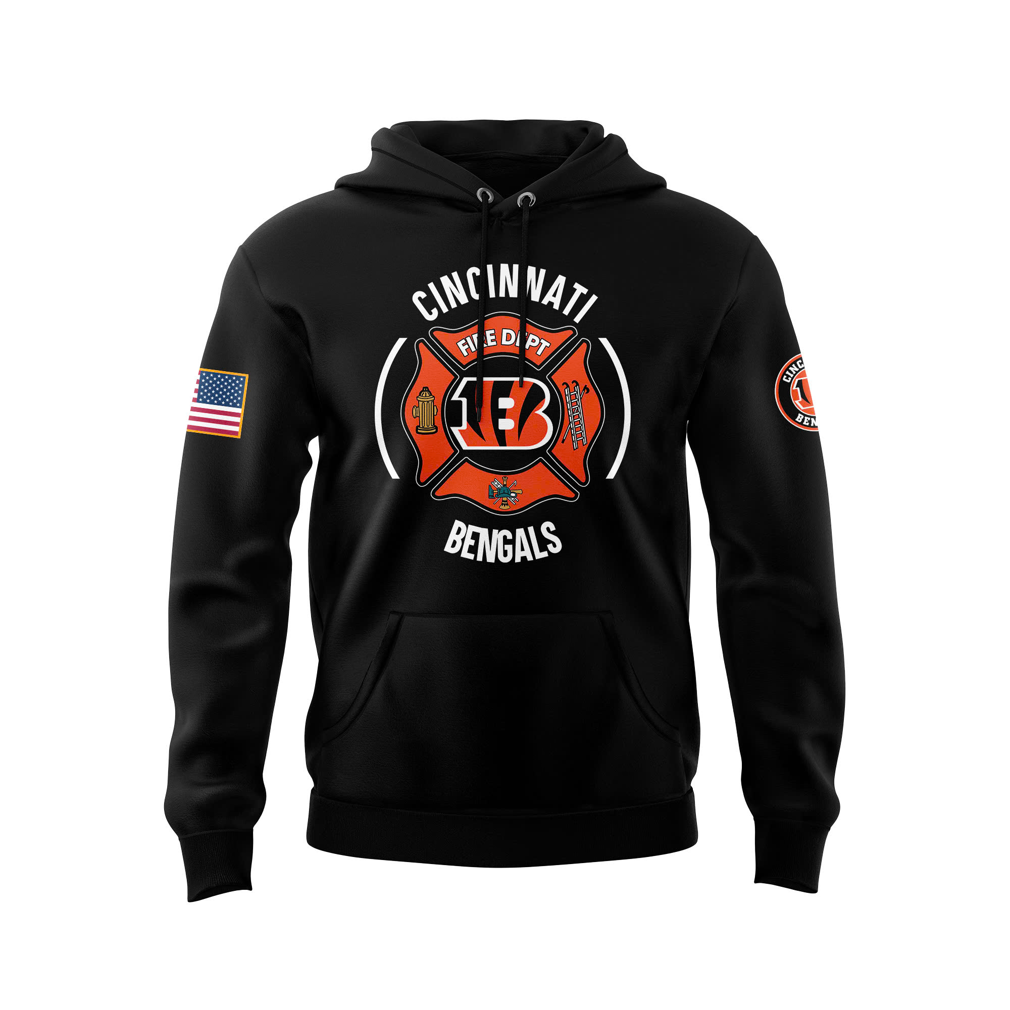 Cincinnati Bengals x Firefighter Appreciation Night Premium Pullover Hoodie - Famjoys Cincinnati Bengals x Firefighter Appreciation Night Premium Pullover Hoodie - Famjoys