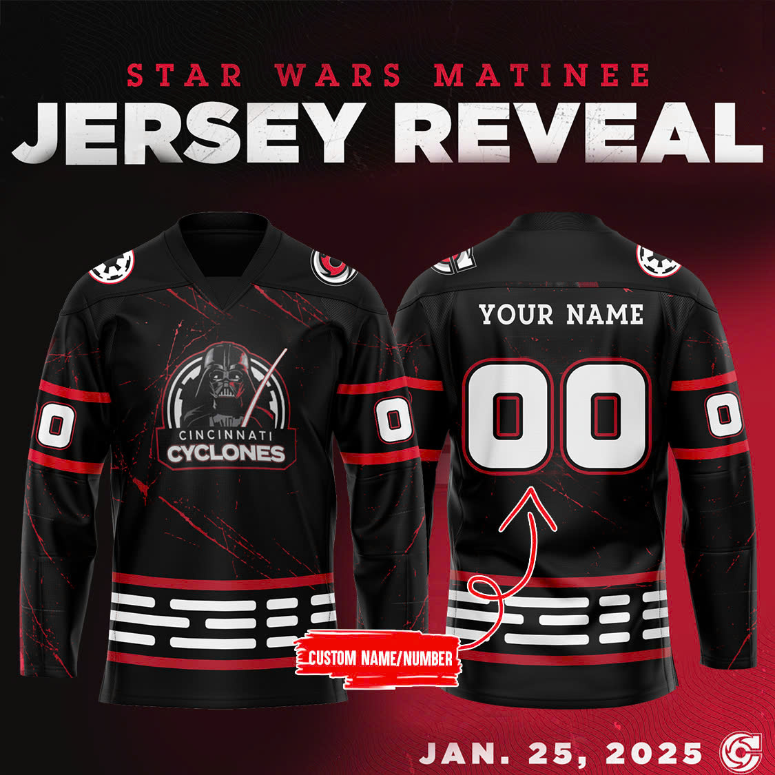 Cincinnati Cyclones x Star Wars Matinee Personalise Jersey - Famjoys Cincinnati Cyclones x Star Wars Matinee Personalise Jersey - Famjoys