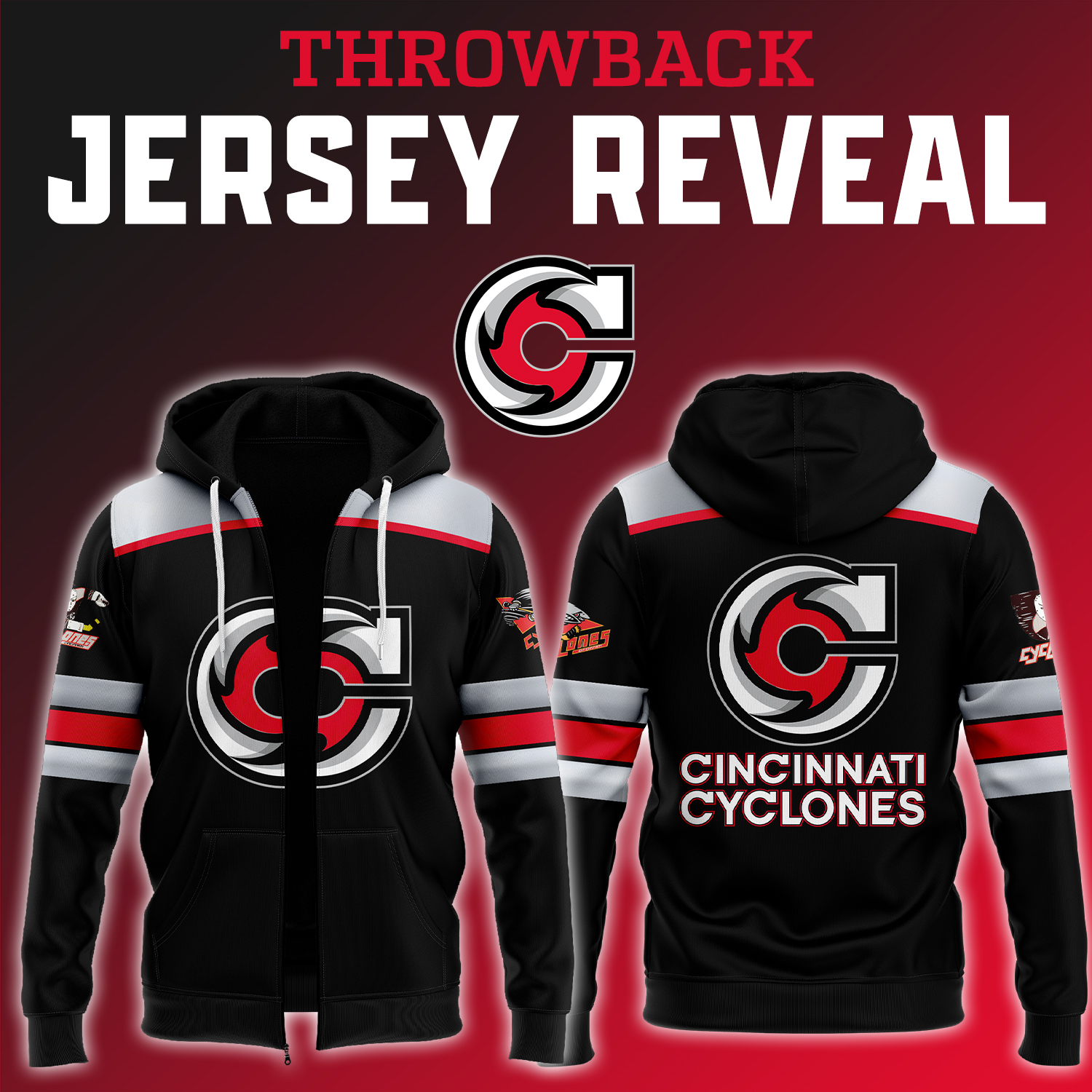 Cincinnati Cyclones x Throwback Night Pullover Zip Hoodie - Famjoys Cincinnati Cyclones x Throwback Night Pullover Zip Hoodie - Famjoys