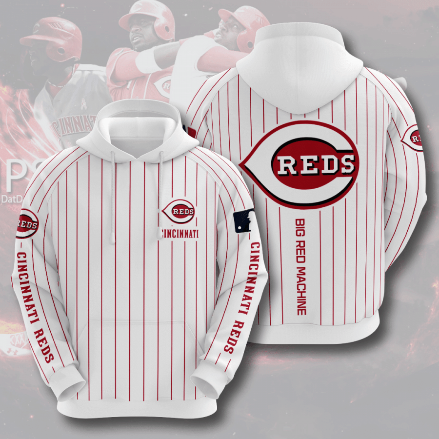 Cincinnati Reds 3D Hoodie white - Famjoys Cincinnati Reds 3D Hoodie white - Famjoys