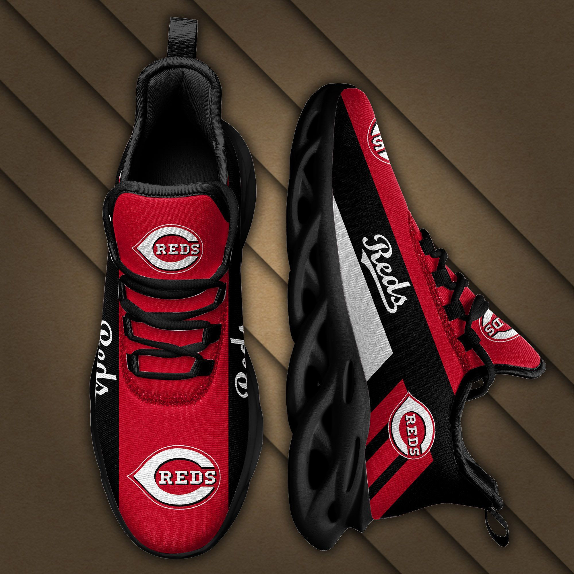 Cincinnati Reds Max Soul Sneakers Shoes - Famjoys Cincinnati Reds Max Soul Sneakers Shoes - Famjoys