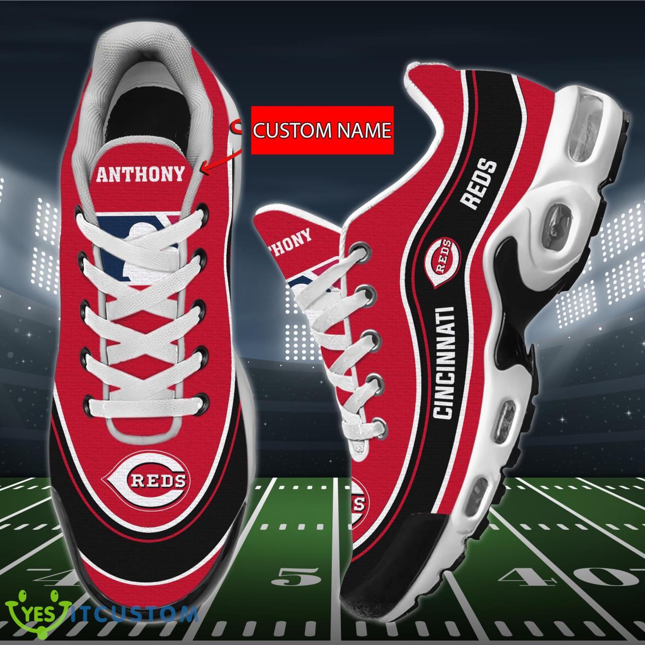 Cincinnati Reds MLB Personalized Name Air Cushion Sports Shoes Sneaker KLTNS220234 - Famjoys Cincinnati Reds MLB Personalized Name Air Cushion Sports Shoes Sneaker KLTNS220234 - Famjoys