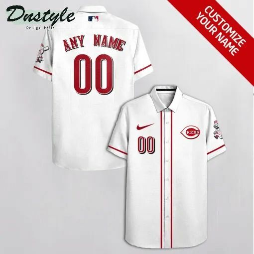 Cincinnati Reds Personalized White Hawaiian Shirt - Famjoys Cincinnati Reds Personalized White Hawaiian Shirt - Famjoys