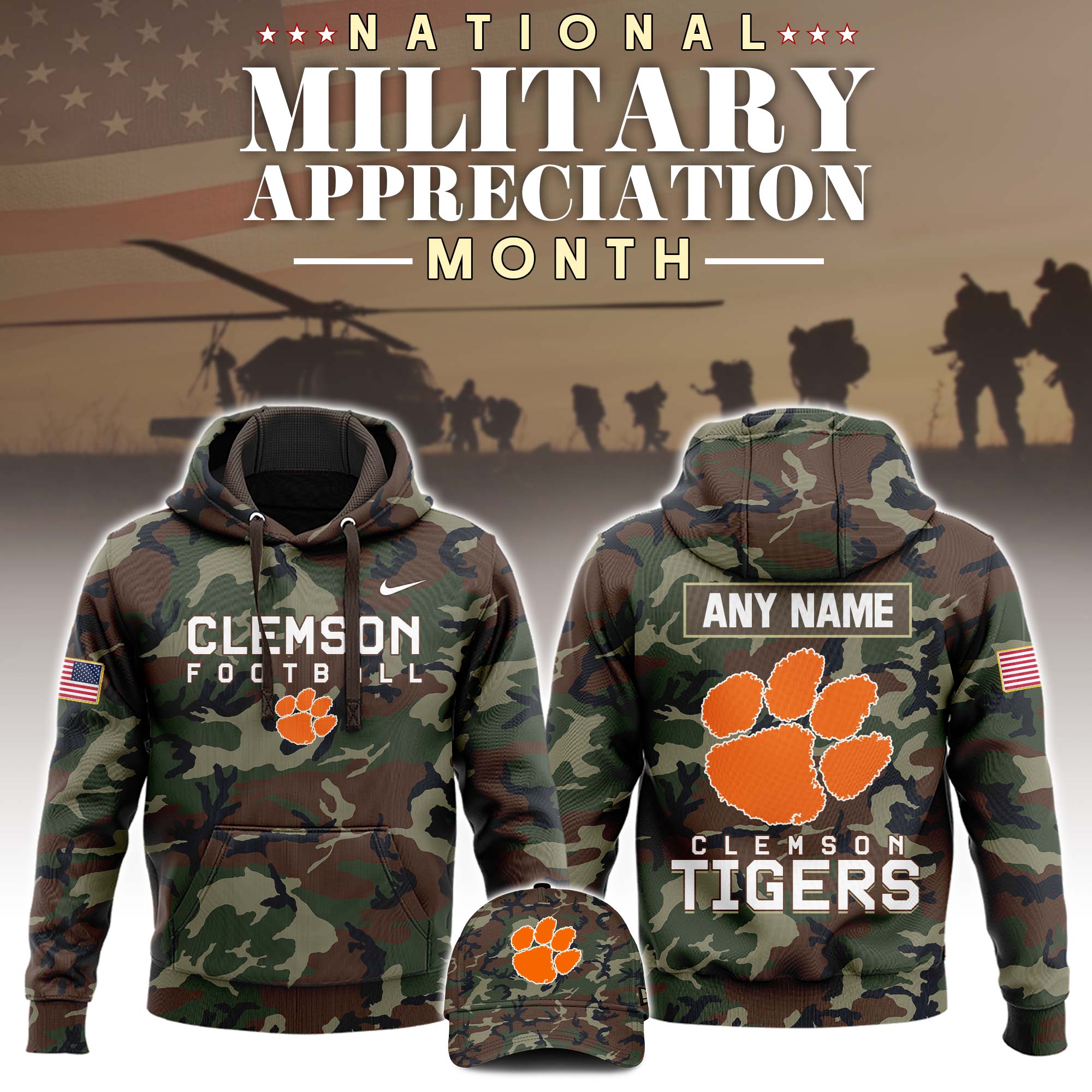 Clemson Football Military Appreciation Club Hoodie - Famjoys Clemson Football Military Appreciation Club Hoodie - Famjoys