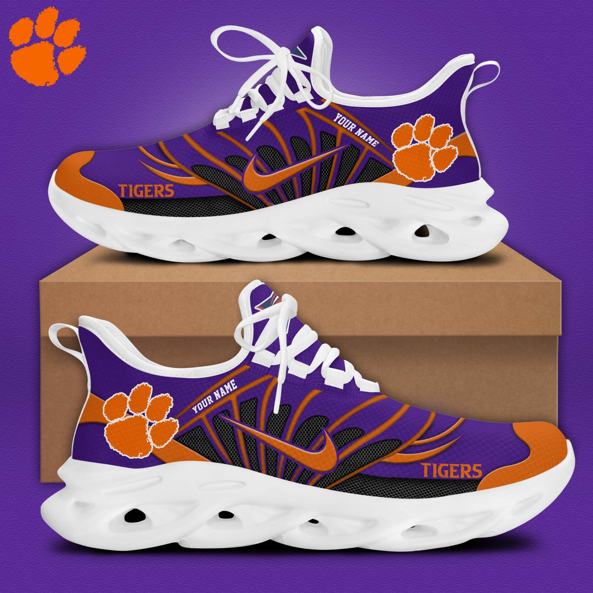Clemson Football Personalized Max Soul Shoes - Famjoys Clemson Football Personalized Max Soul Shoes - Famjoys