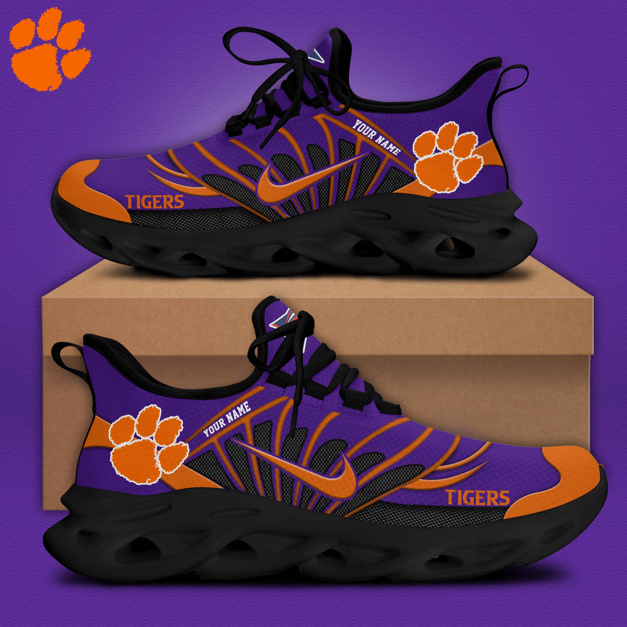 Clemson Football Personalized Max Soul Shoes - Famjoys Clemson Football Personalized Max Soul Shoes - Famjoys