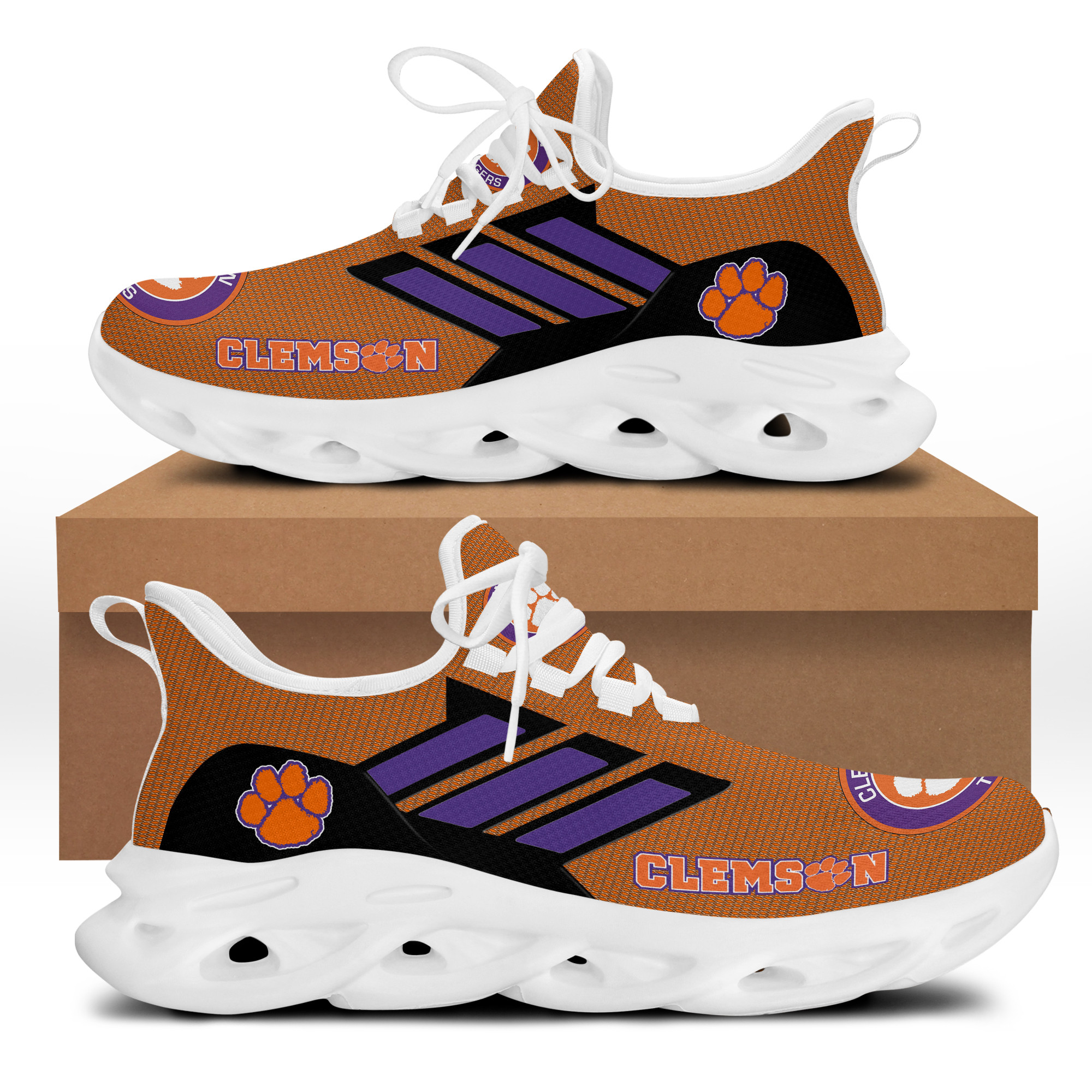 Clemson Tigers ACC Champions RN Shoes - Famjoys Clemson Tigers ACC Champions RN Shoes - Famjoys