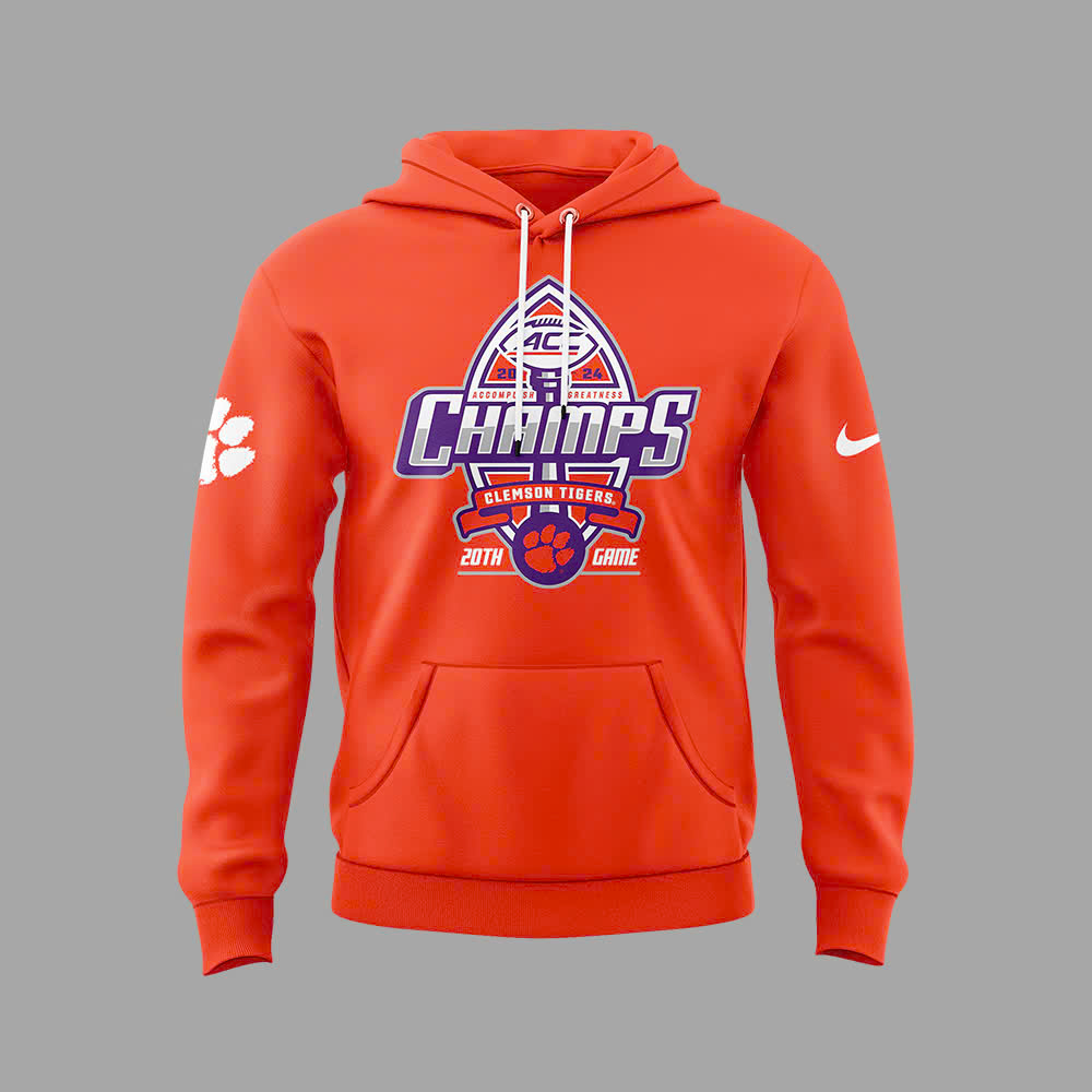 Clemson Tigers ACC Football Conference Champions Pullover Hoodie - Famjoys Clemson Tigers ACC Football Conference Champions Pullover Hoodie - Famjoys