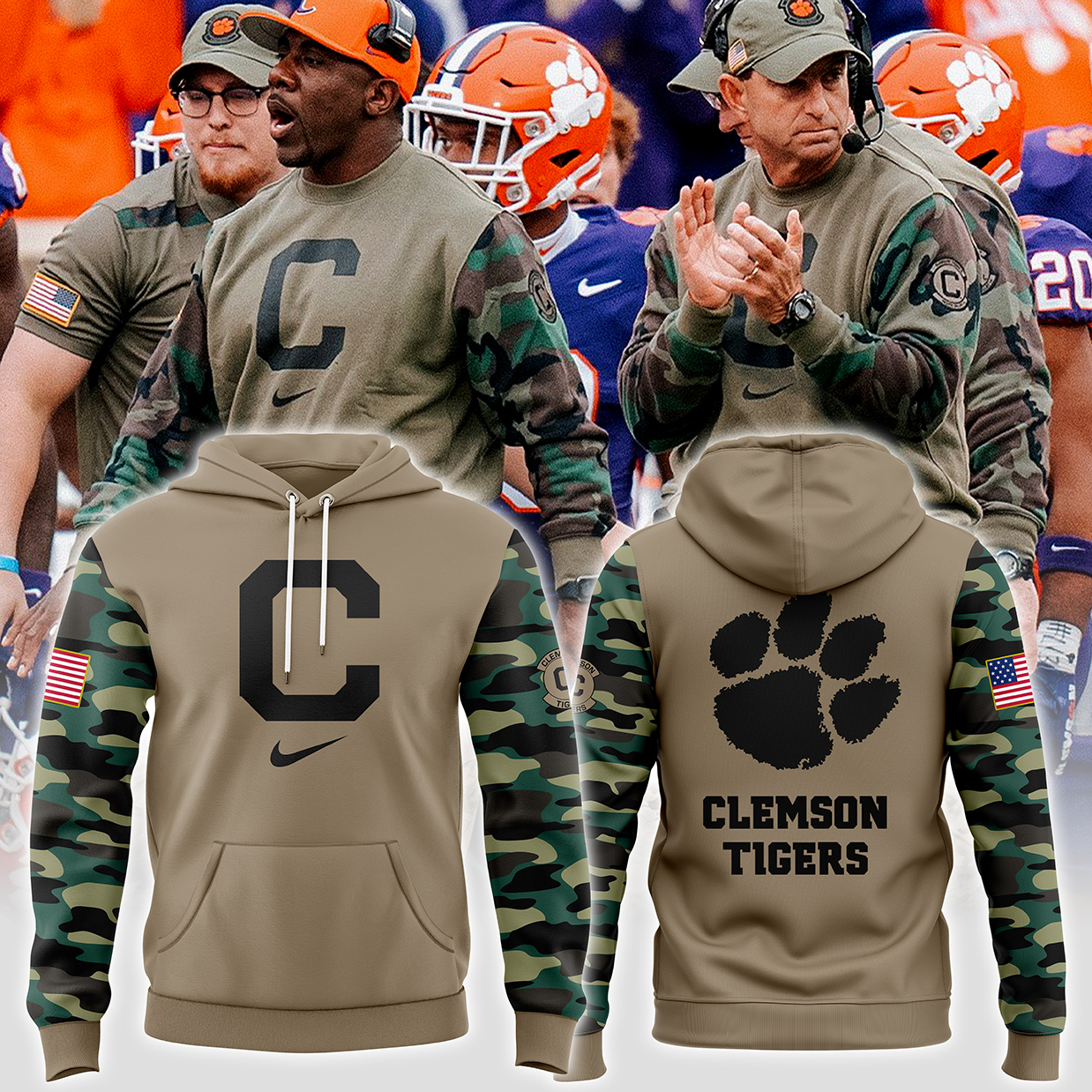 Clemson Tigers Camo Hoodie - Famjoys Clemson Tigers Camo Hoodie - Famjoys