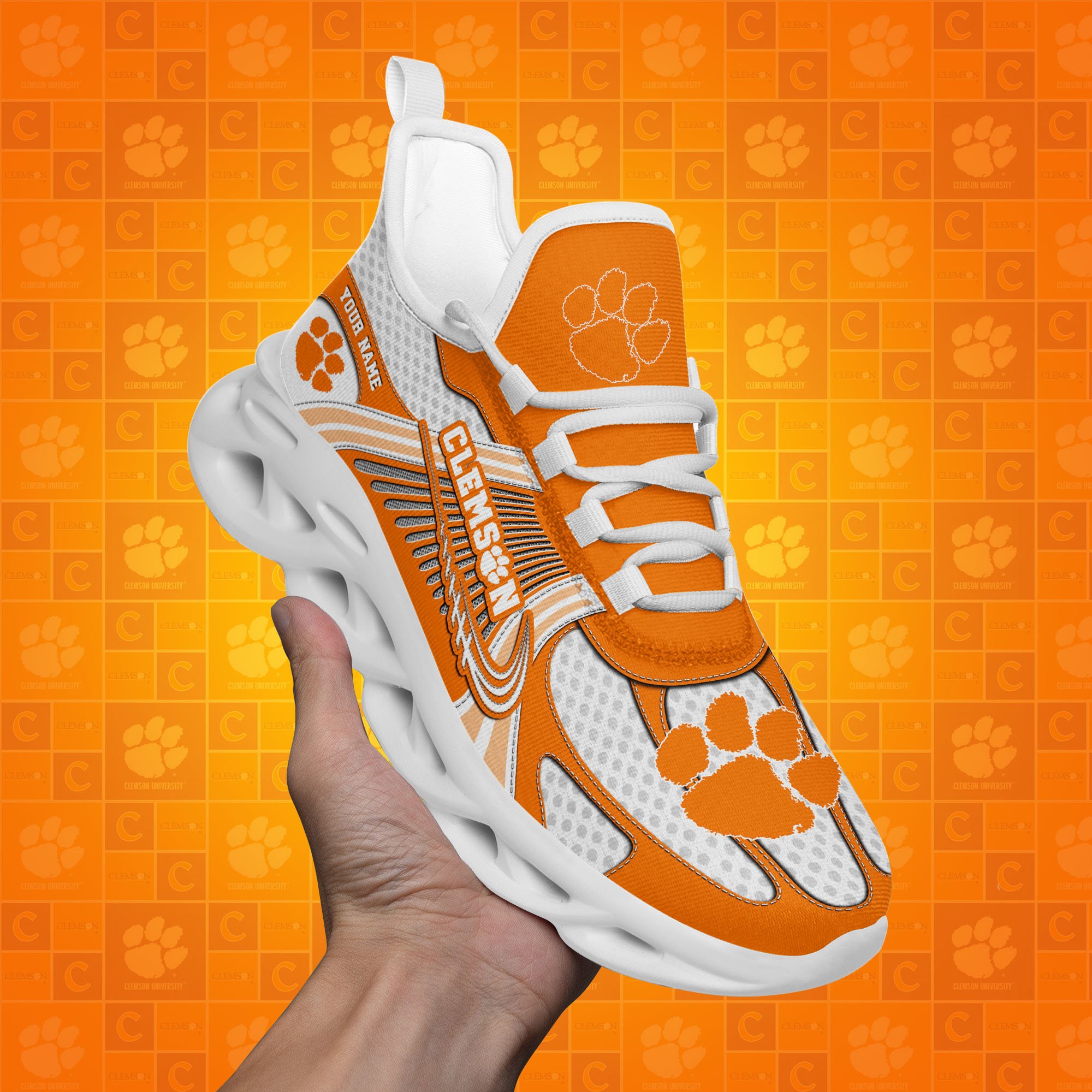 Clemson Tigers Clunky Sneakers Custom Your Name, Sport Sneakers ETRG-62343 - Famjoys Clemson Tigers Clunky Sneakers Custom Your Name, Sport Sneakers ETRG-62343 - Famjoys