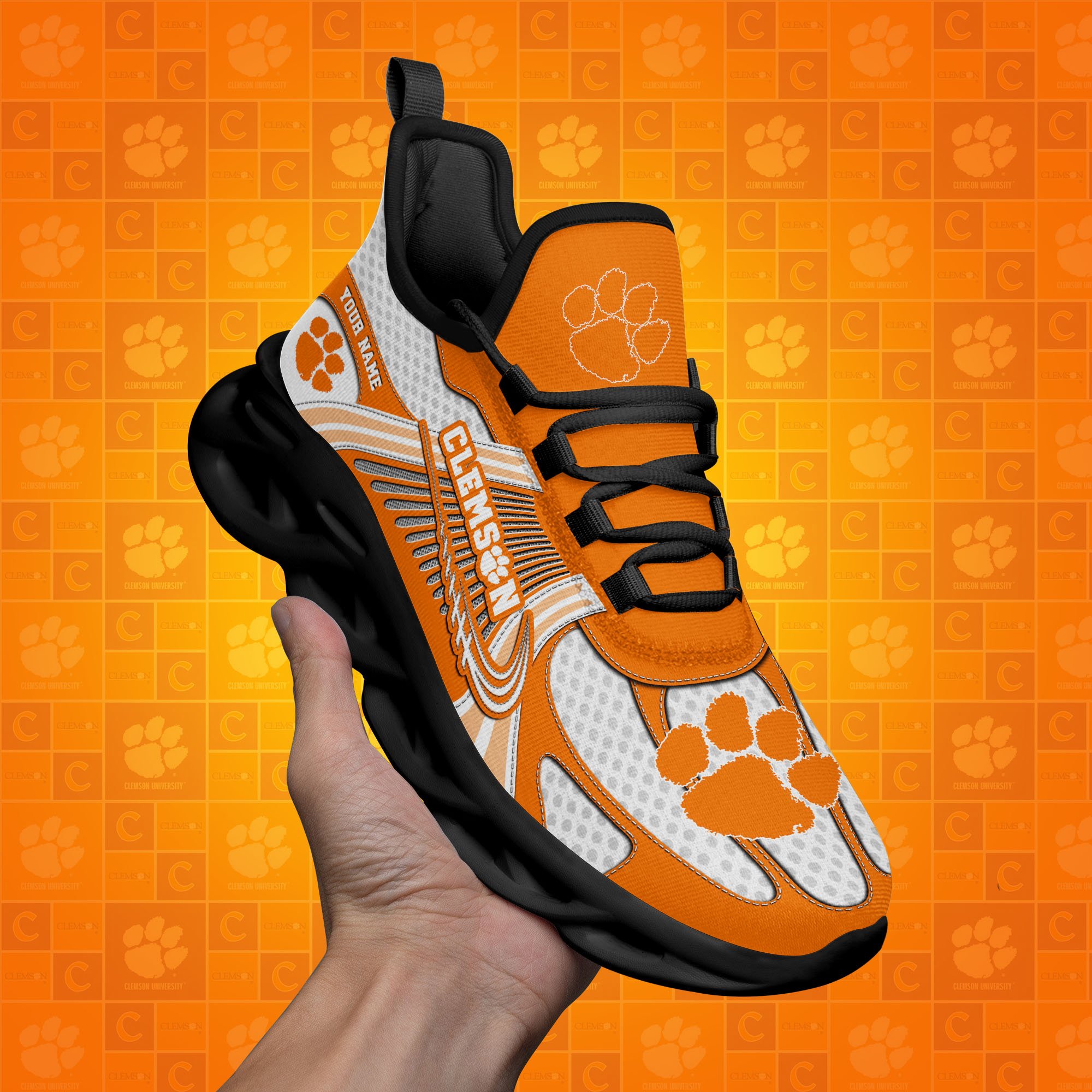 Clemson Tigers Clunky Sneakers Custom Your Name, Sport Sneakers ETRG-62343 - Famjoys Clemson Tigers Clunky Sneakers Custom Your Name, Sport Sneakers ETRG-62343 - Famjoys
