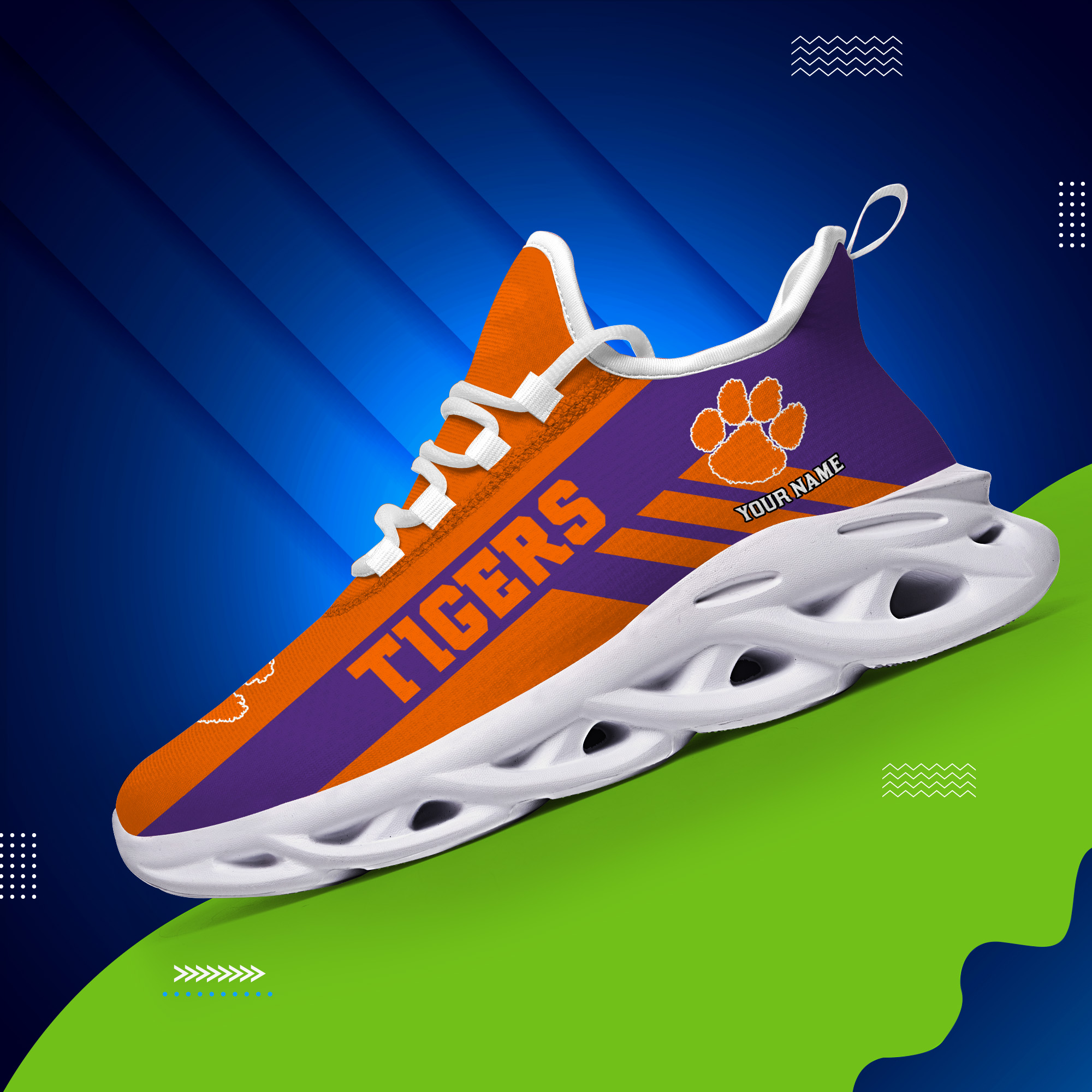Clemson Tigers Custom Name PERSONALIZED MAX SOUL SHOES DS004 - Famjoys Clemson Tigers Custom Name PERSONALIZED MAX SOUL SHOES DS004 - Famjoys