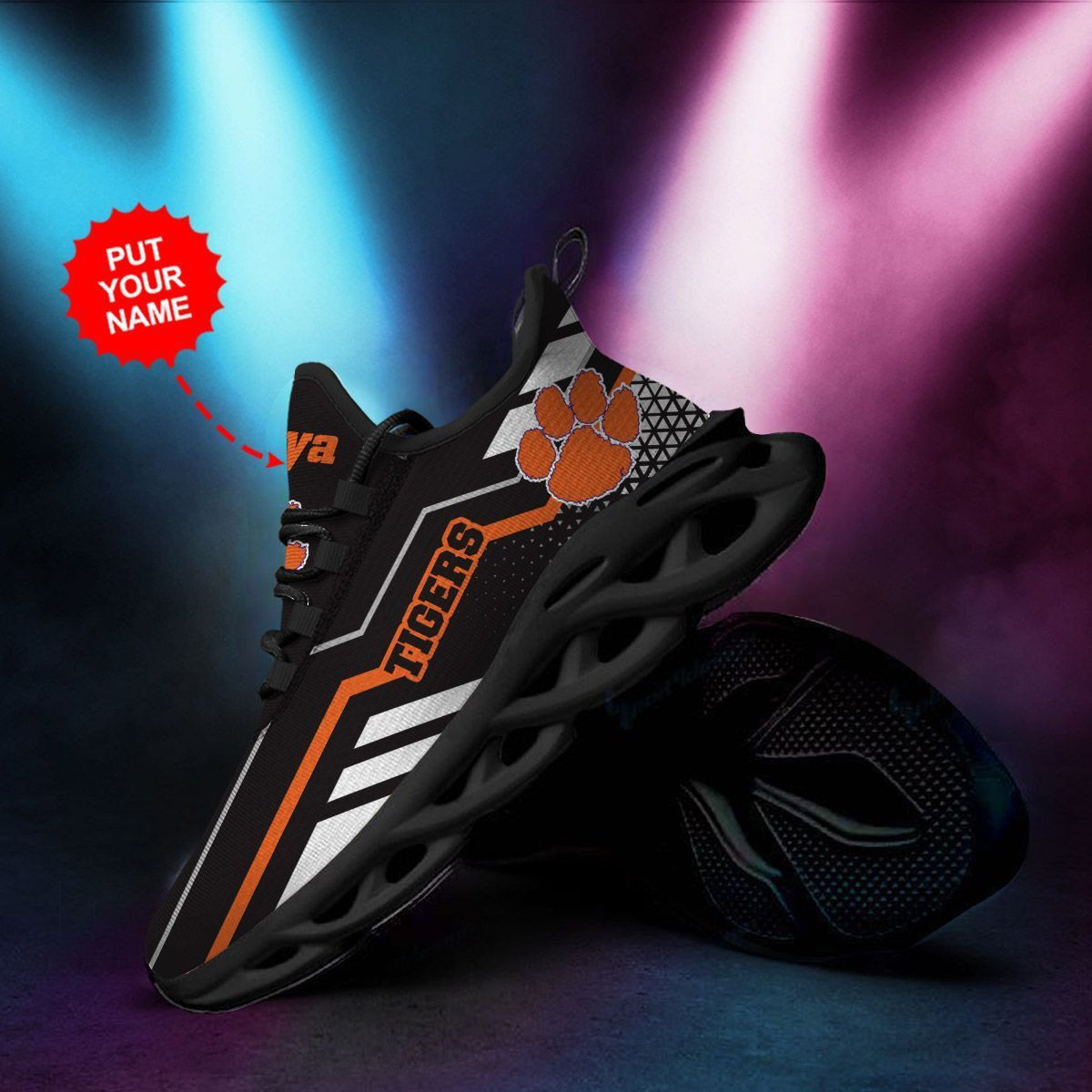 Clemson Tigers Custom Personalized Max Soul Sneakers Shoes - Famjoys Clemson Tigers Custom Personalized Max Soul Sneakers Shoes - Famjoys