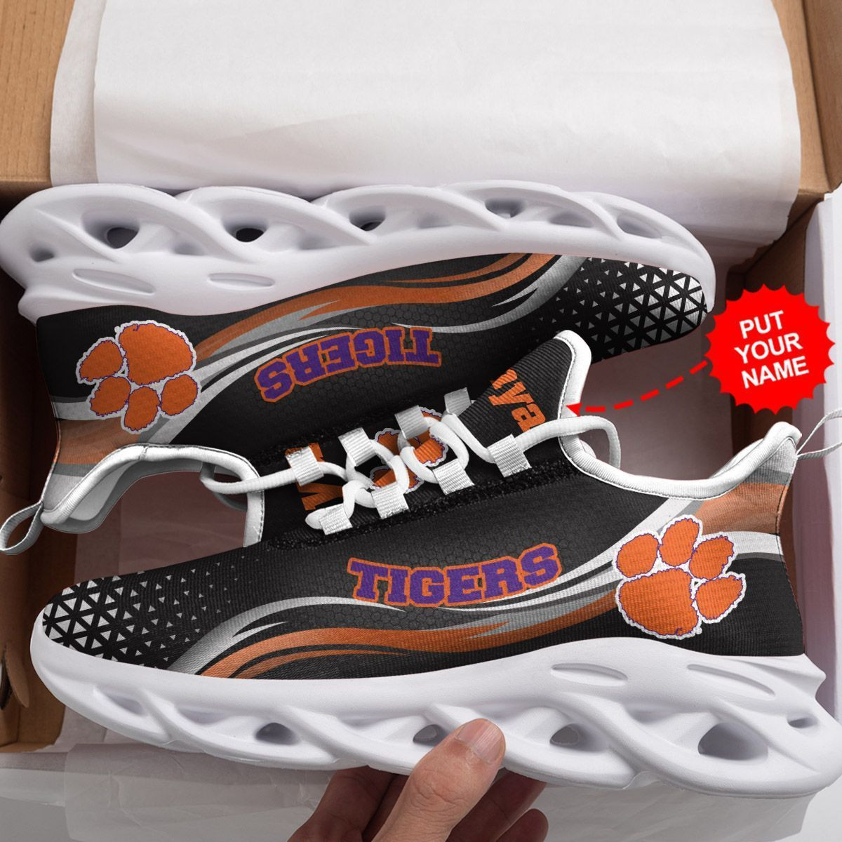 Clemson Tigers Custom Personalized Max Soul Sneakers Shoes - Famjoys Clemson Tigers Custom Personalized Max Soul Sneakers Shoes - Famjoys