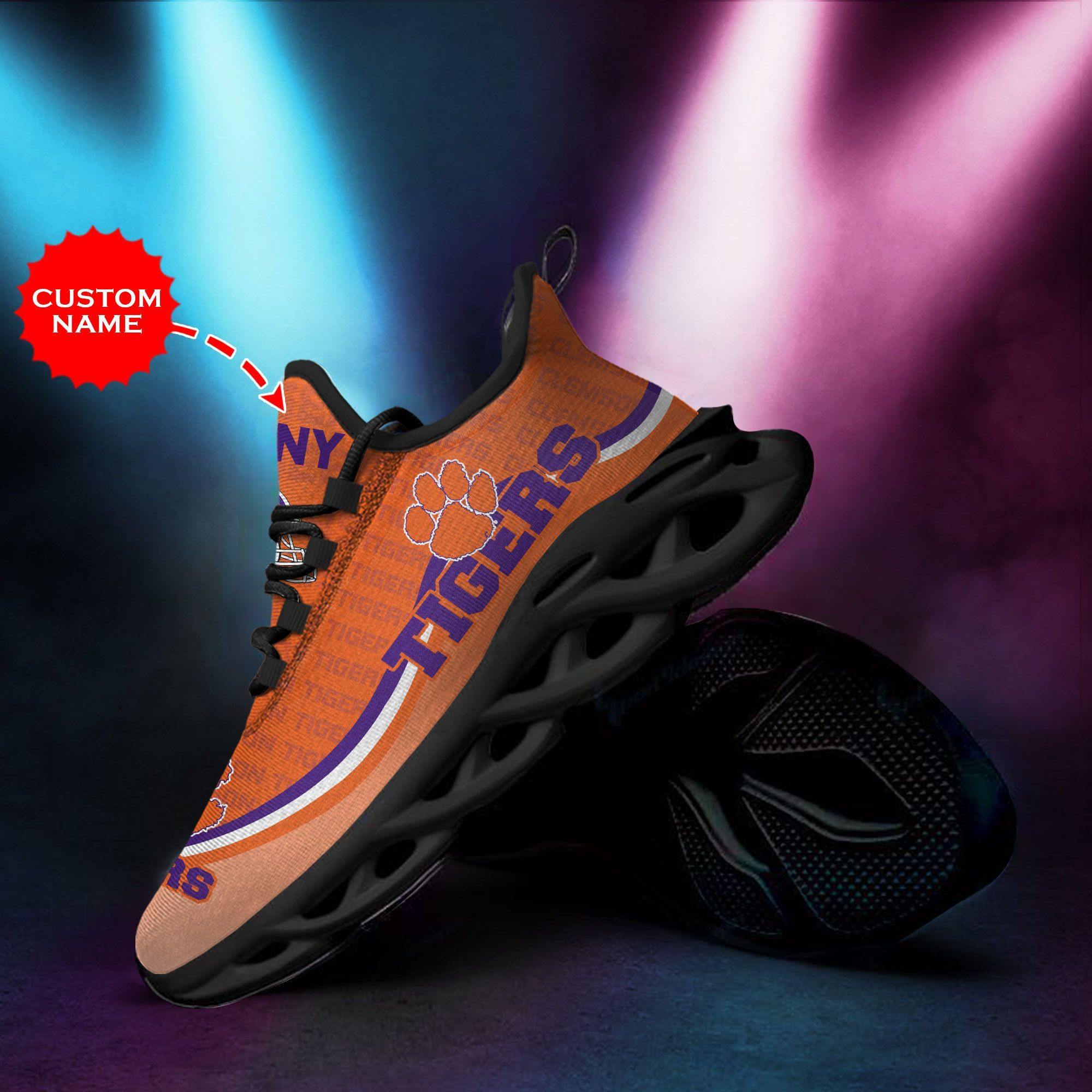 Clemson Tigers Custom Personalized Max Soul Sneakers Shoes - Famjoys Clemson Tigers Custom Personalized Max Soul Sneakers Shoes - Famjoys
