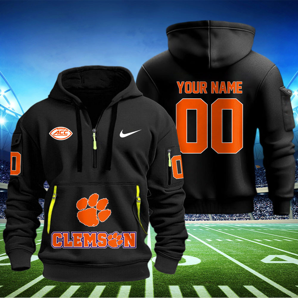Clemson Tigers Football Quarter Zip Hoodie - Famjoys Clemson Tigers Football Quarter Zip Hoodie - Famjoys