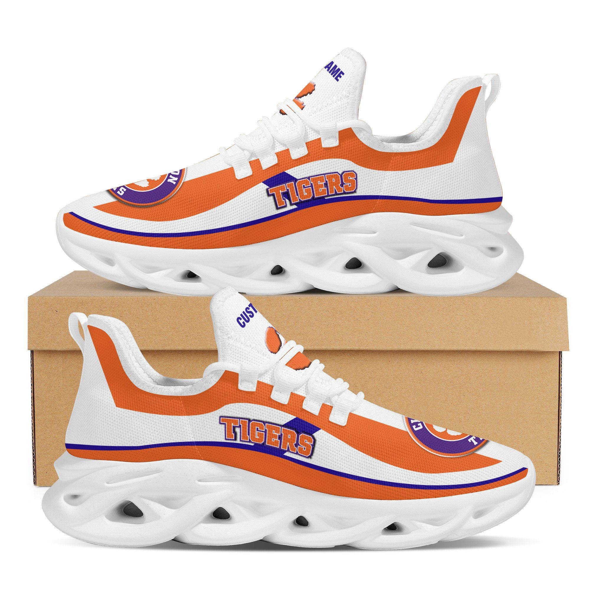 Clemson Tigers Football Team Custom Personalized With Name Max Soul Sneakers Shoes - Famjoys Clemson Tigers Football Team Custom Personalized With Name Max Soul Sneakers Shoes - Famjoys