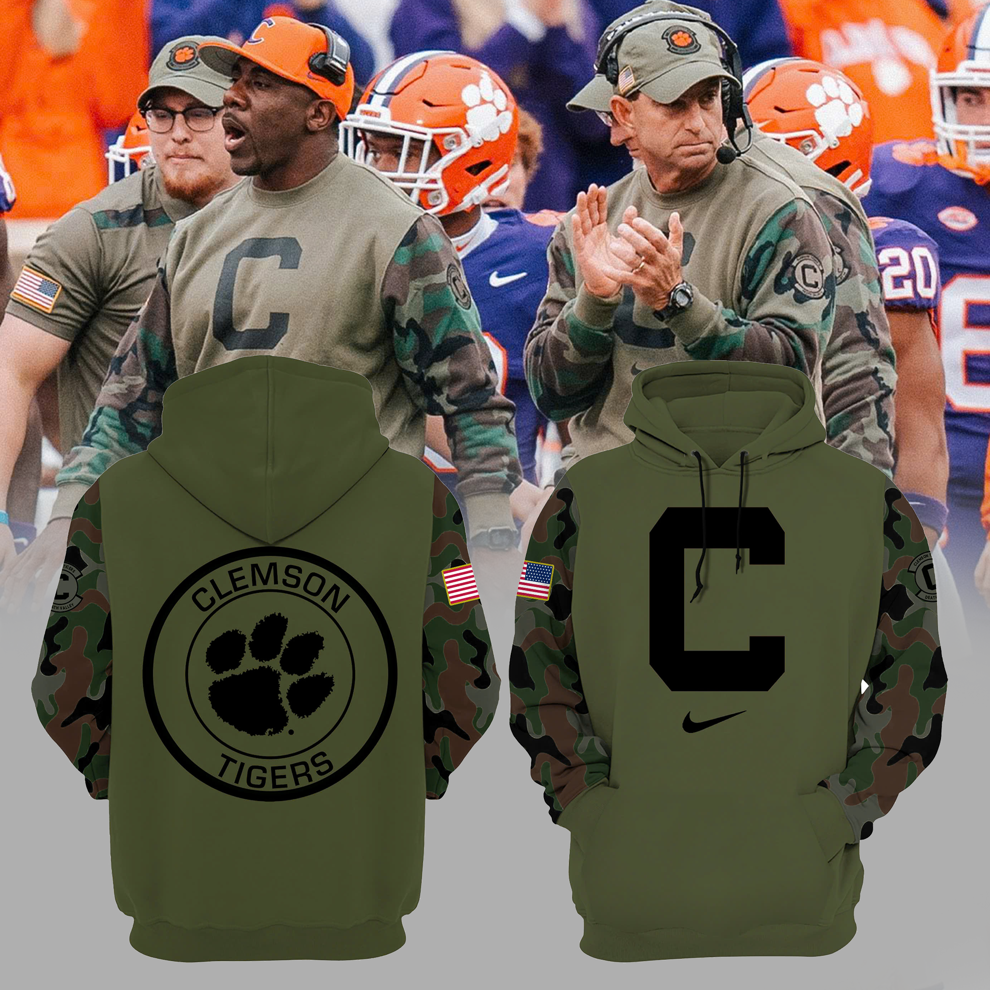 Clemson Tigers Football Team Veterans Hoodie - Famjoys Clemson Tigers Football Team Veterans Hoodie - Famjoys