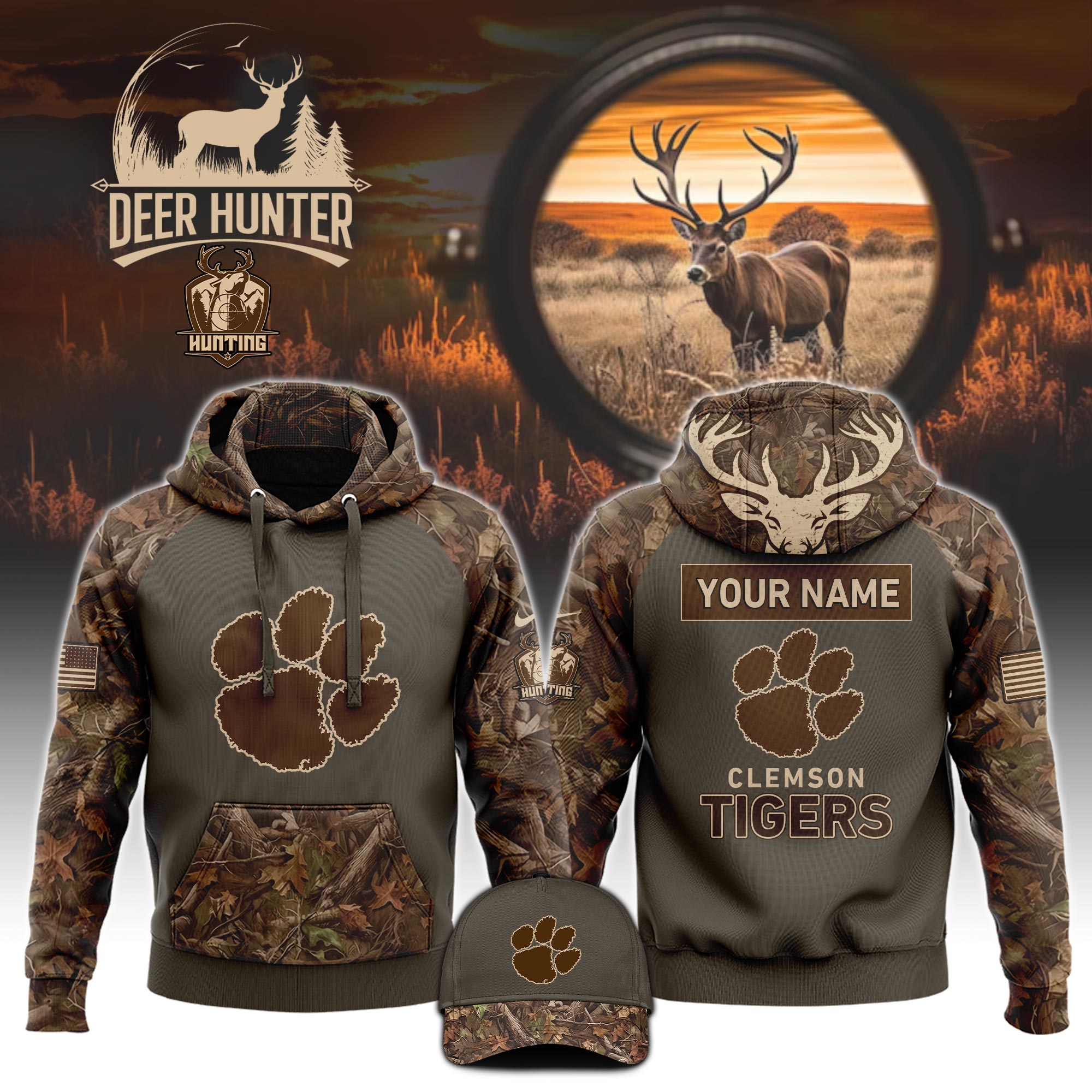 Clemson Tigers Hoodie x Hunting s