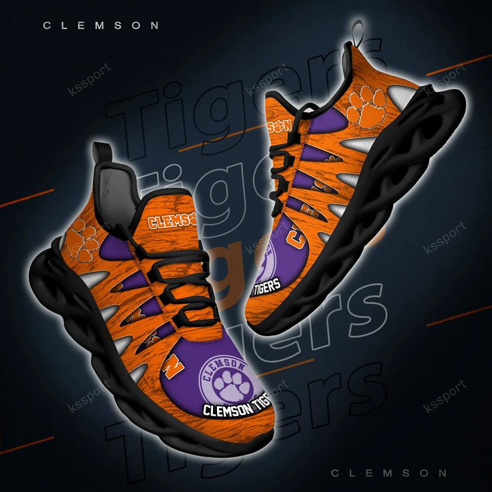 Clemson Tigers Max Soul Shoes, Running Sneakers - Famjoys Clemson Tigers Max Soul Shoes, Running Sneakers - Famjoys