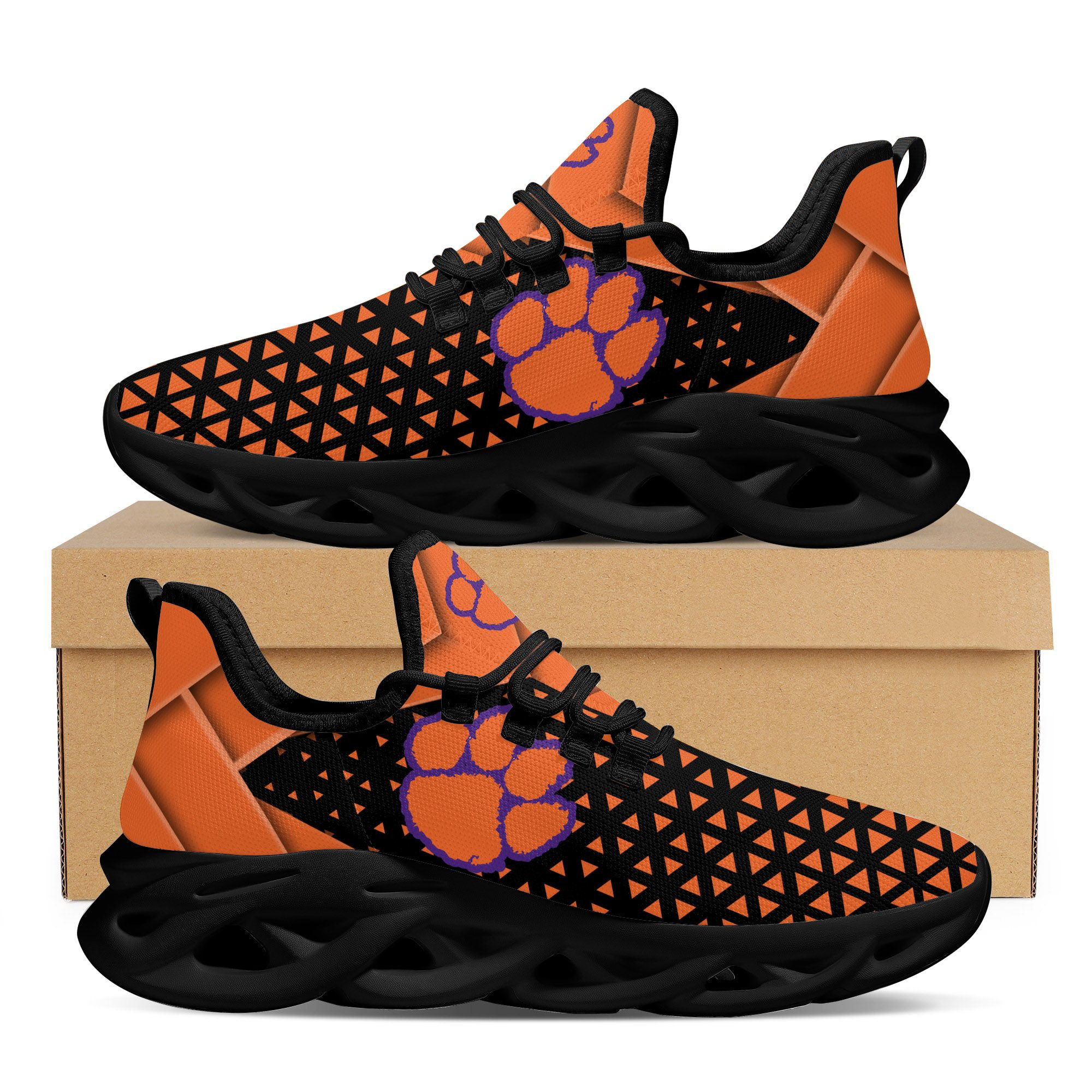 Clemson Tigers Max Soul Sneakers Shoes - Famjoys Clemson Tigers Max Soul Sneakers Shoes - Famjoys