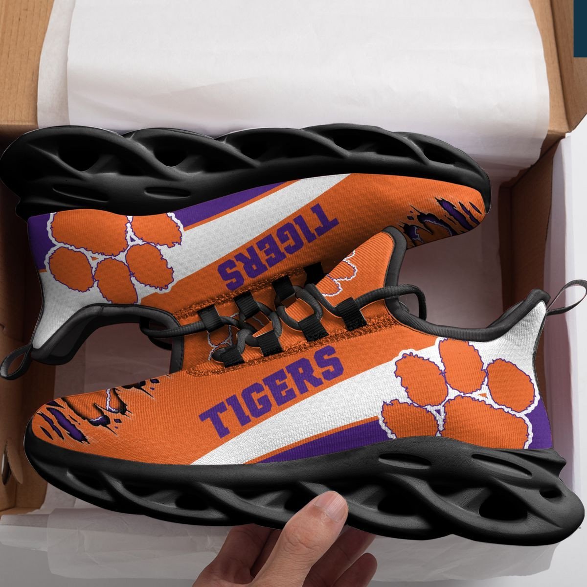 Clemson Tigers Max Soul Sneakers Shoes - Famjoys Clemson Tigers Max Soul Sneakers Shoes - Famjoys