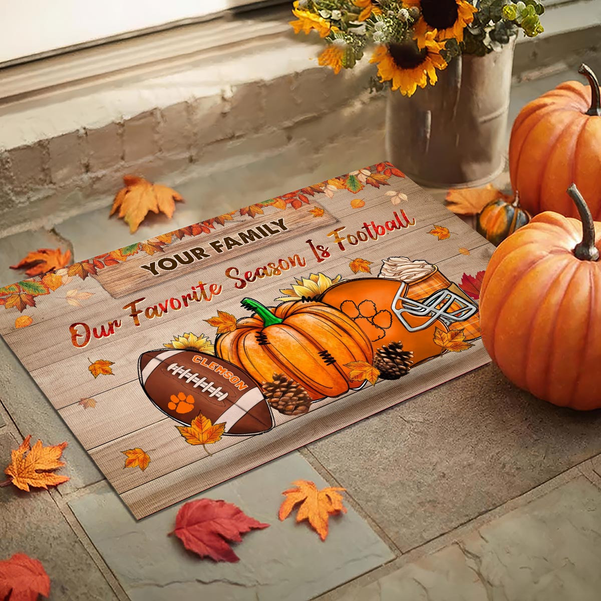 Clemson Tigers Our Favorite Season is Football Doormat - Famjoys Clemson Tigers Our Favorite Season is Football Doormat - Famjoys
