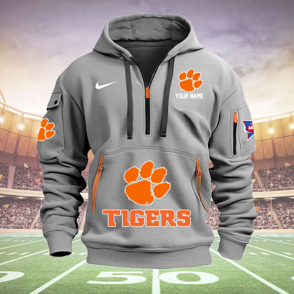 Clemson Tigers Quarter Zip Hoodie - Famjoys Clemson Tigers Quarter Zip Hoodie - Famjoys