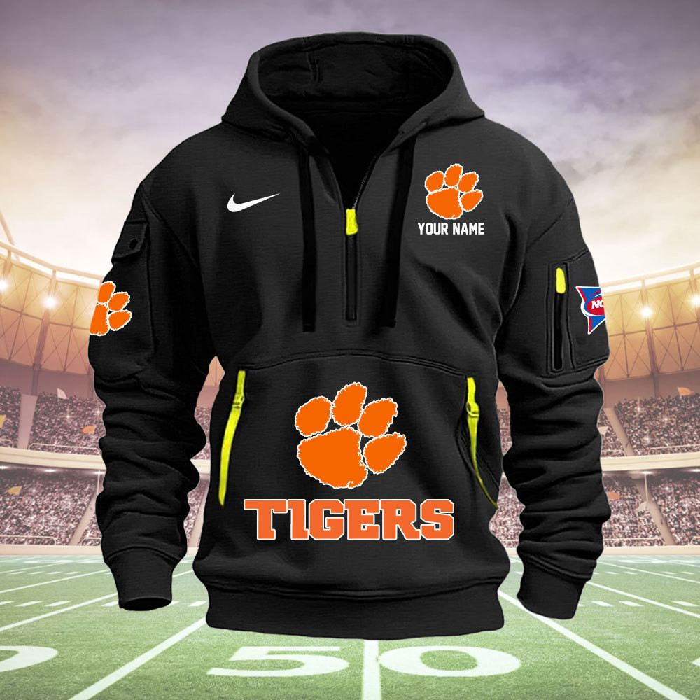Clemson Tigers Quarter Zip Hoodie - Famjoys Clemson Tigers Quarter Zip Hoodie - Famjoys