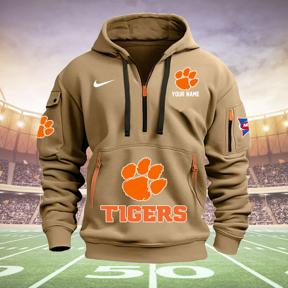 Clemson Tigers Quarter Zip Hoodie - Famjoys Clemson Tigers Quarter Zip Hoodie - Famjoys