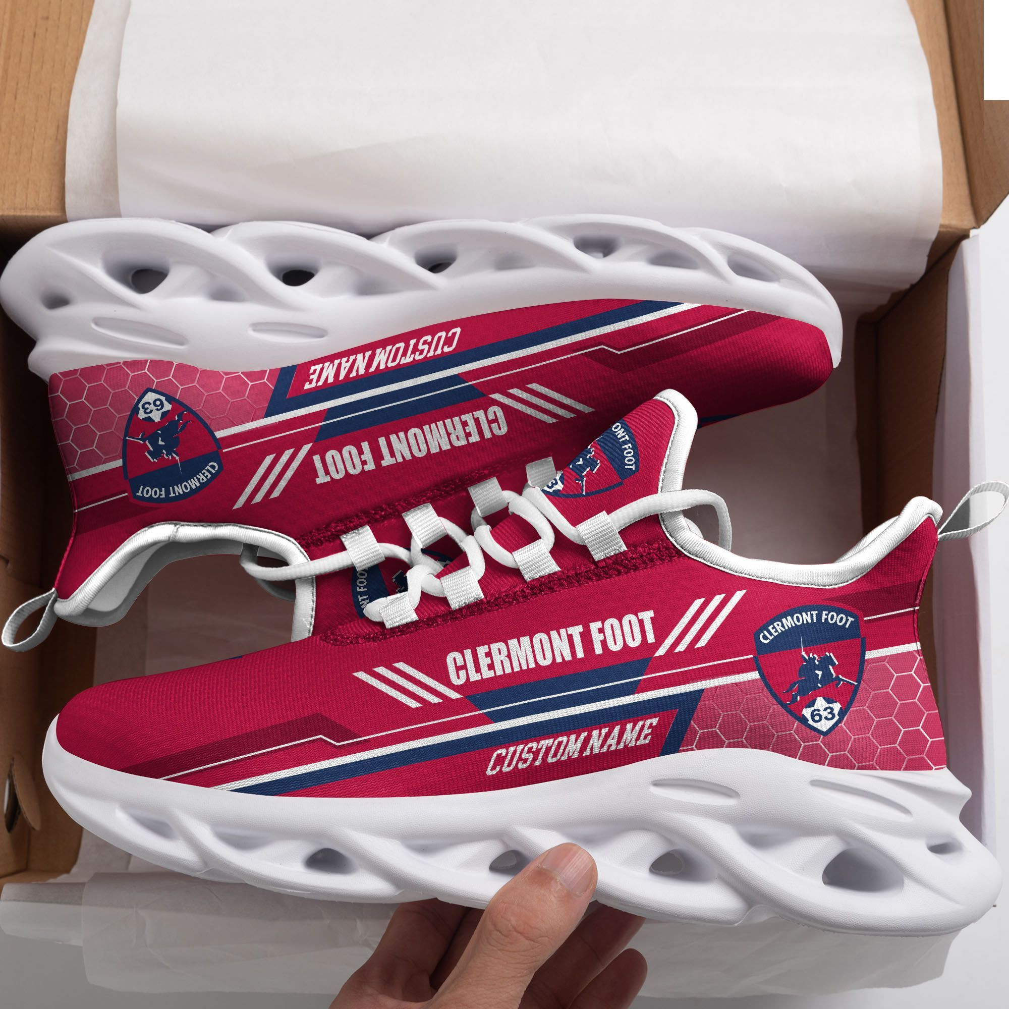 Clermont Foot Custom Personalized Max Soul Sneakers Shoes - Famjoys Clermont Foot Custom Personalized Max Soul Sneakers Shoes - Famjoys