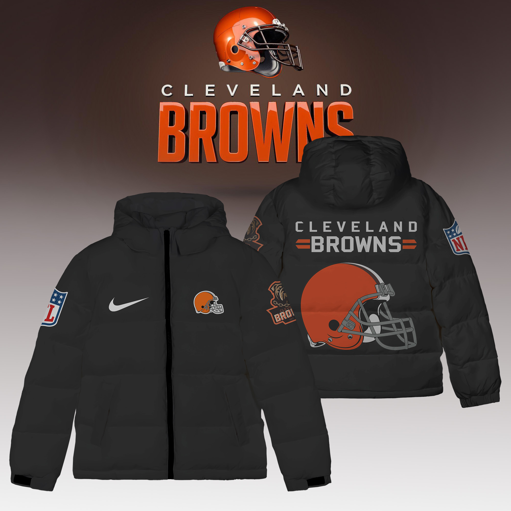 Cleveland Brown 3D DOWN JACKET - Famjoys Cleveland Brown 3D DOWN JACKET - Famjoys