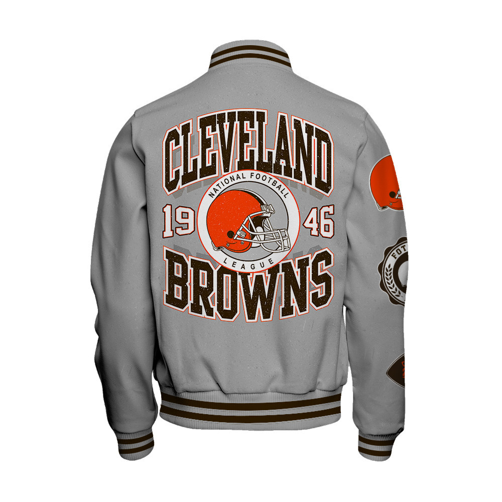 Cleveland Browns - Feel The Power Unisex Varsity Jacket - Famjoys Cleveland Browns - Feel The Power Unisex Varsity Jacket - Famjoys